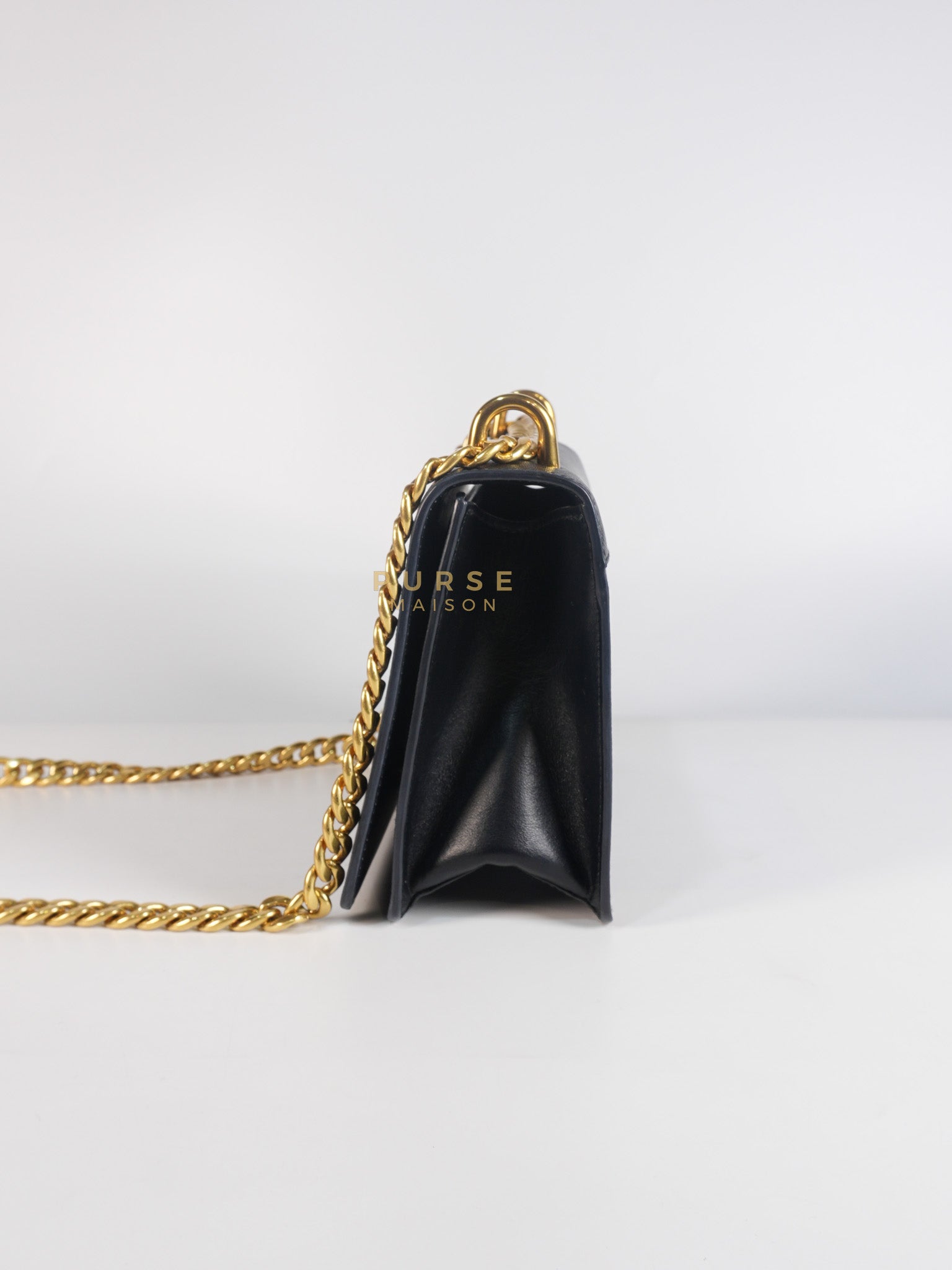 Pattina Black Saffiano Leather Chain Shoulder Bag | Purse Maison Luxury Bags Shop