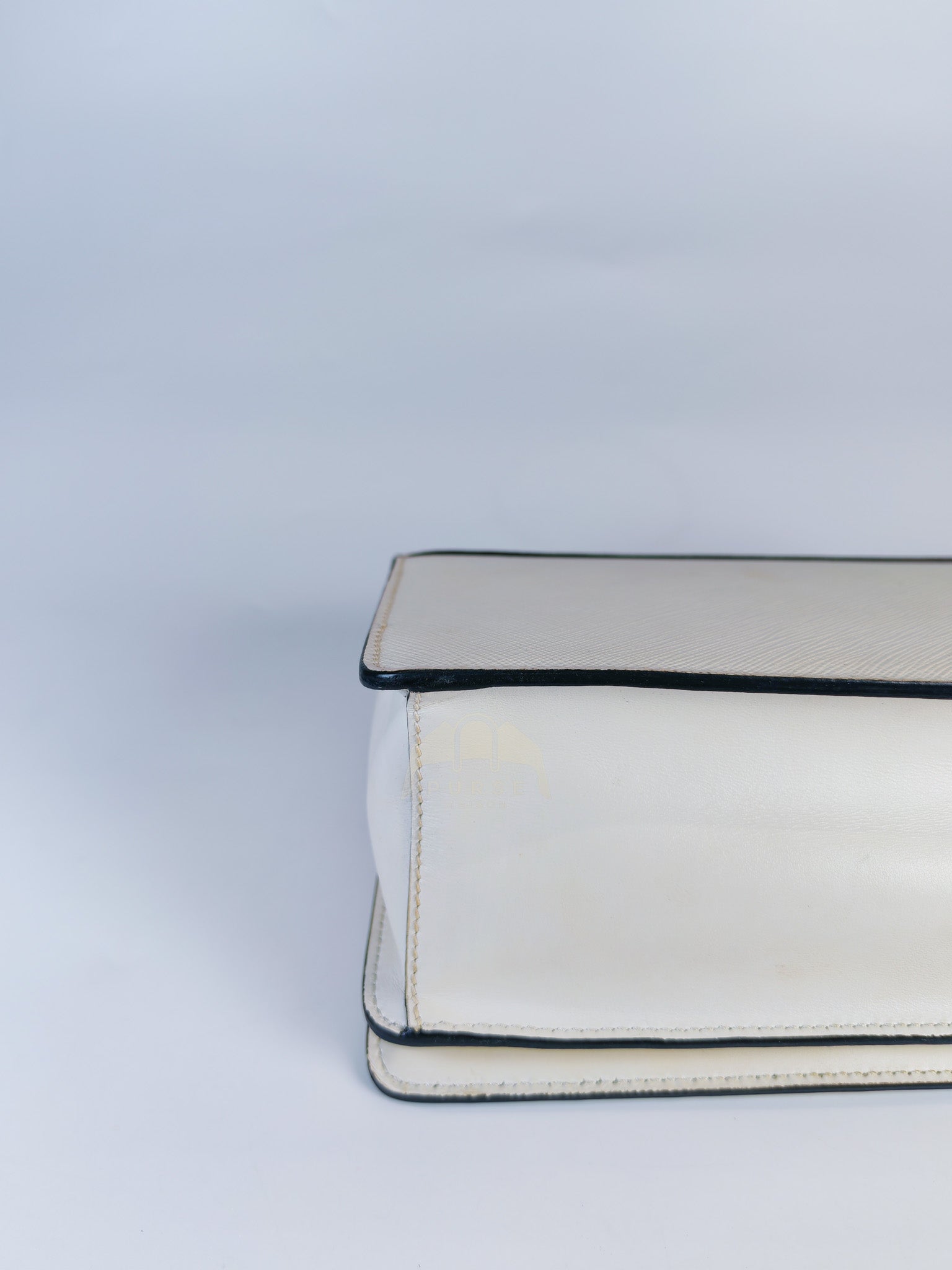 Pattina in Bianco Saffiano Leather Chain Shoulder Bag | Purse Maison Luxury Bags Shop