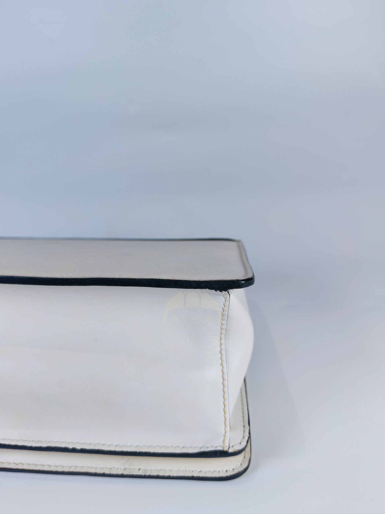 Pattina in Bianco Saffiano Leather Chain Shoulder Bag | Purse Maison Luxury Bags Shop