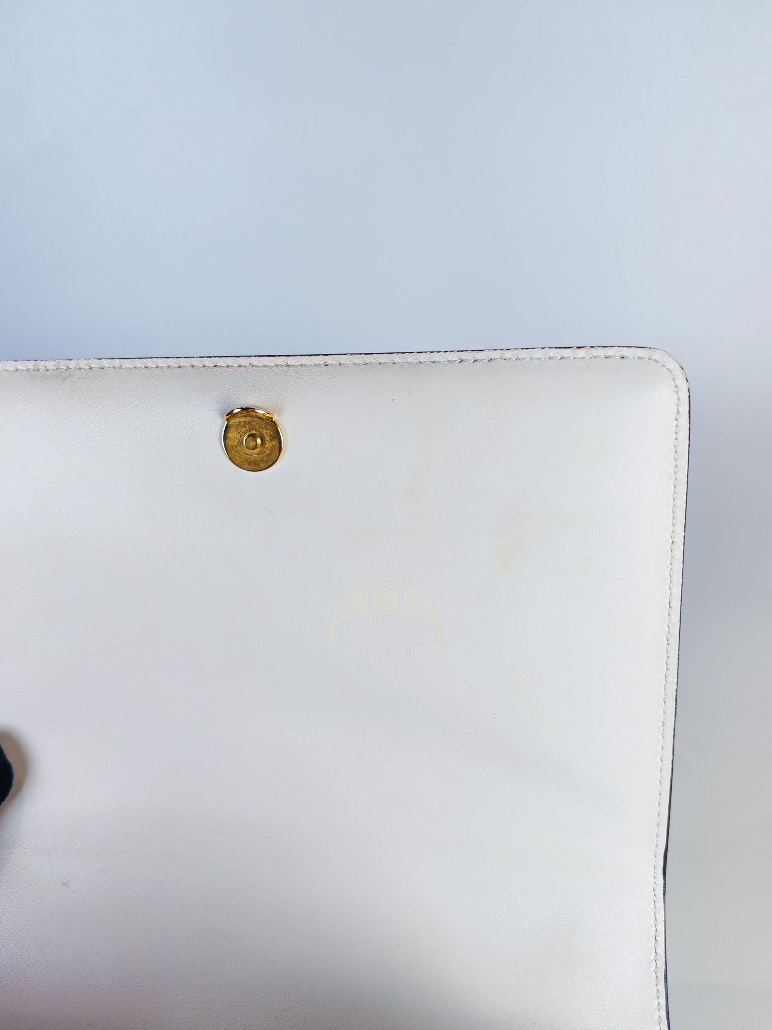 Pattina in Bianco Saffiano Leather Chain Shoulder Bag | Purse Maison Luxury Bags Shop