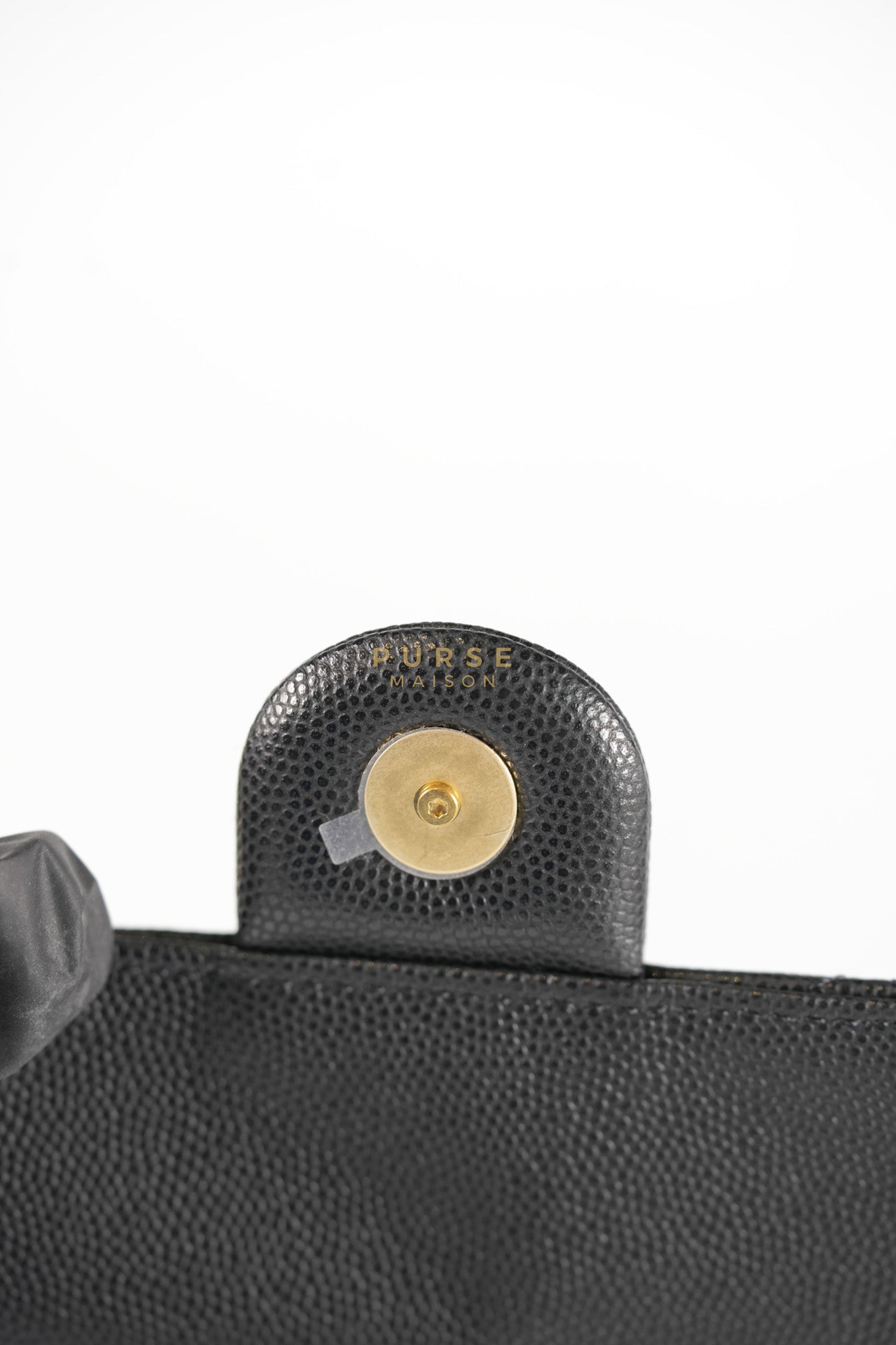 25 Small Hobo Tote Bag in Black Caviar Leather & Aged Gold Hardware (Microchip: E5****49)