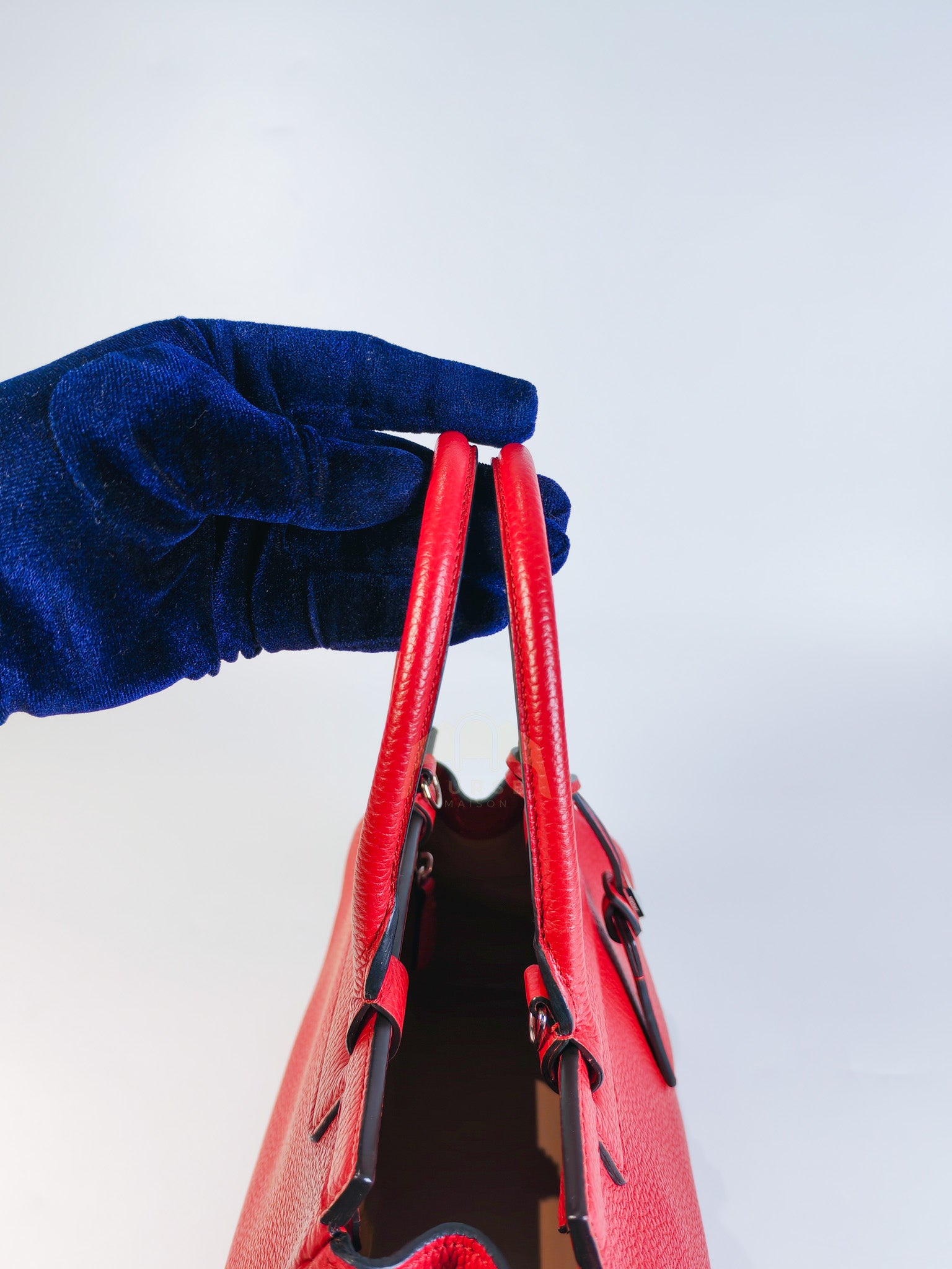 Pauline Bag Petit in Red Grained Taurillon Leather | Purse Maison Luxury Bags Shop