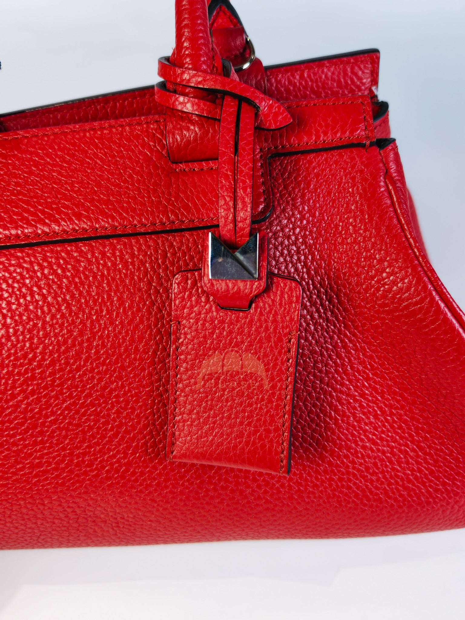 Pauline Bag Petit in Red Grained Taurillon Leather | Purse Maison Luxury Bags Shop