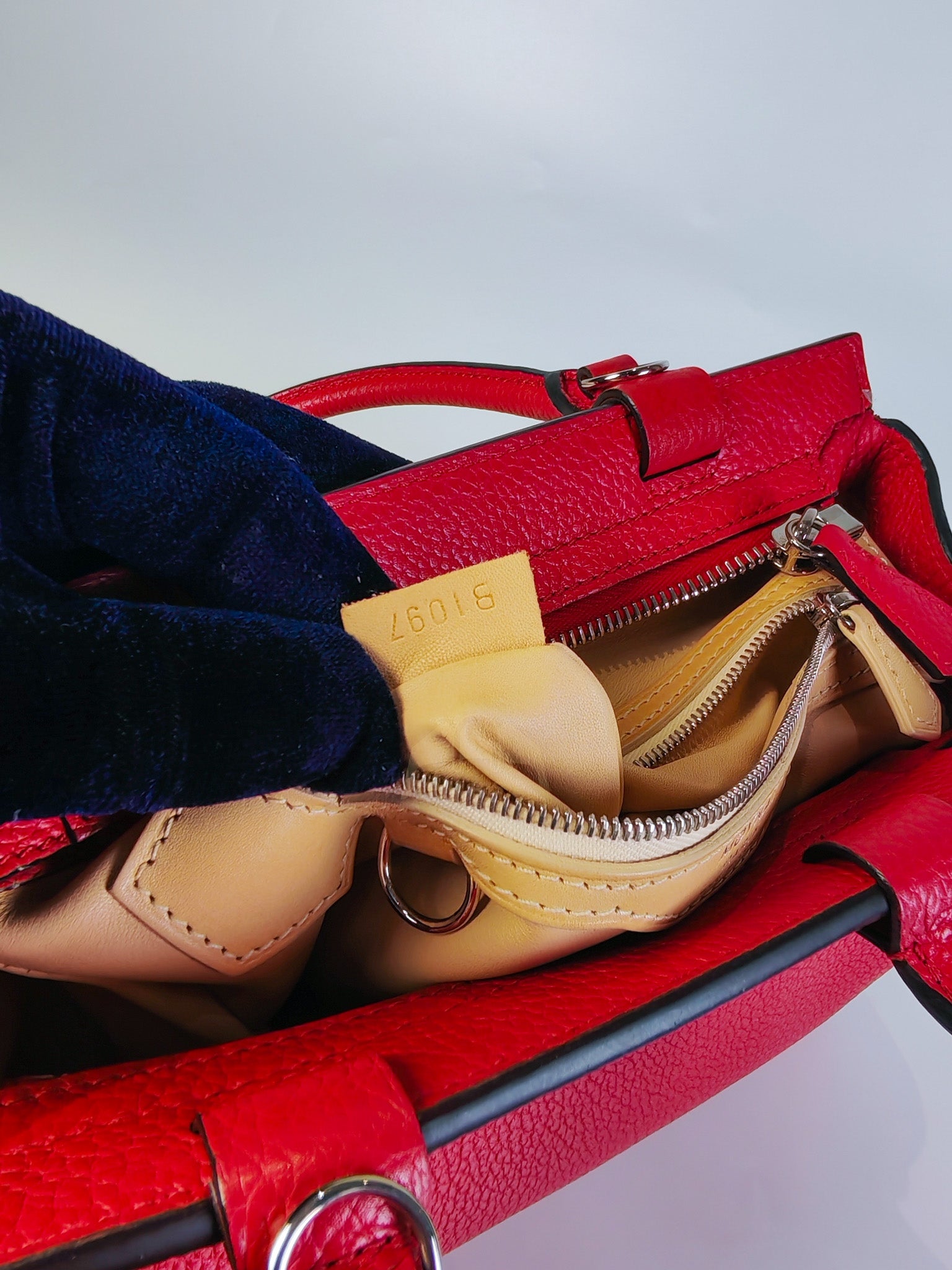 Pauline Bag Petit in Red Grained Taurillon Leather | Purse Maison Luxury Bags Shop