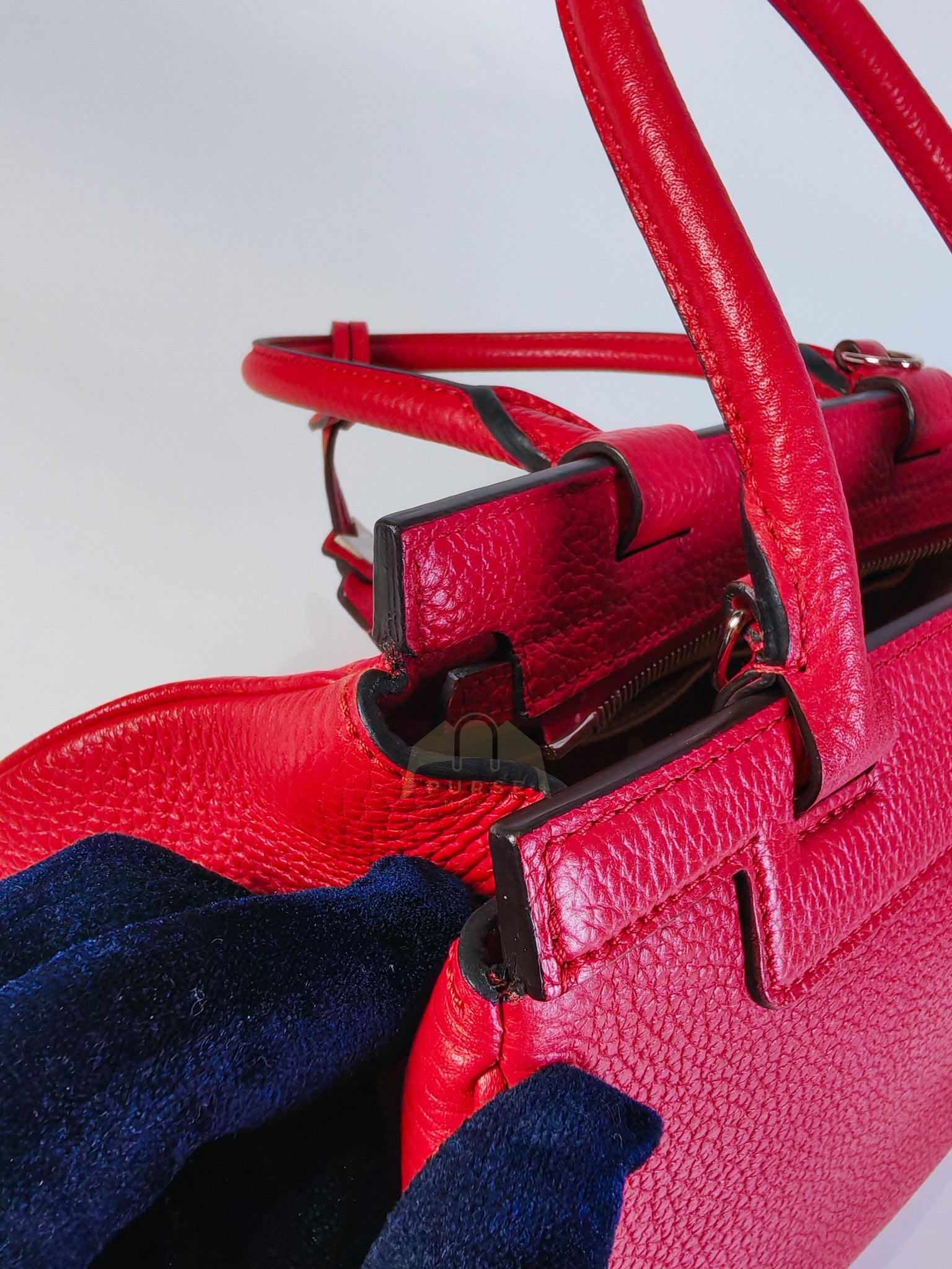 Pauline Bag Petit in Red Grained Taurillon Leather | Purse Maison Luxury Bags Shop