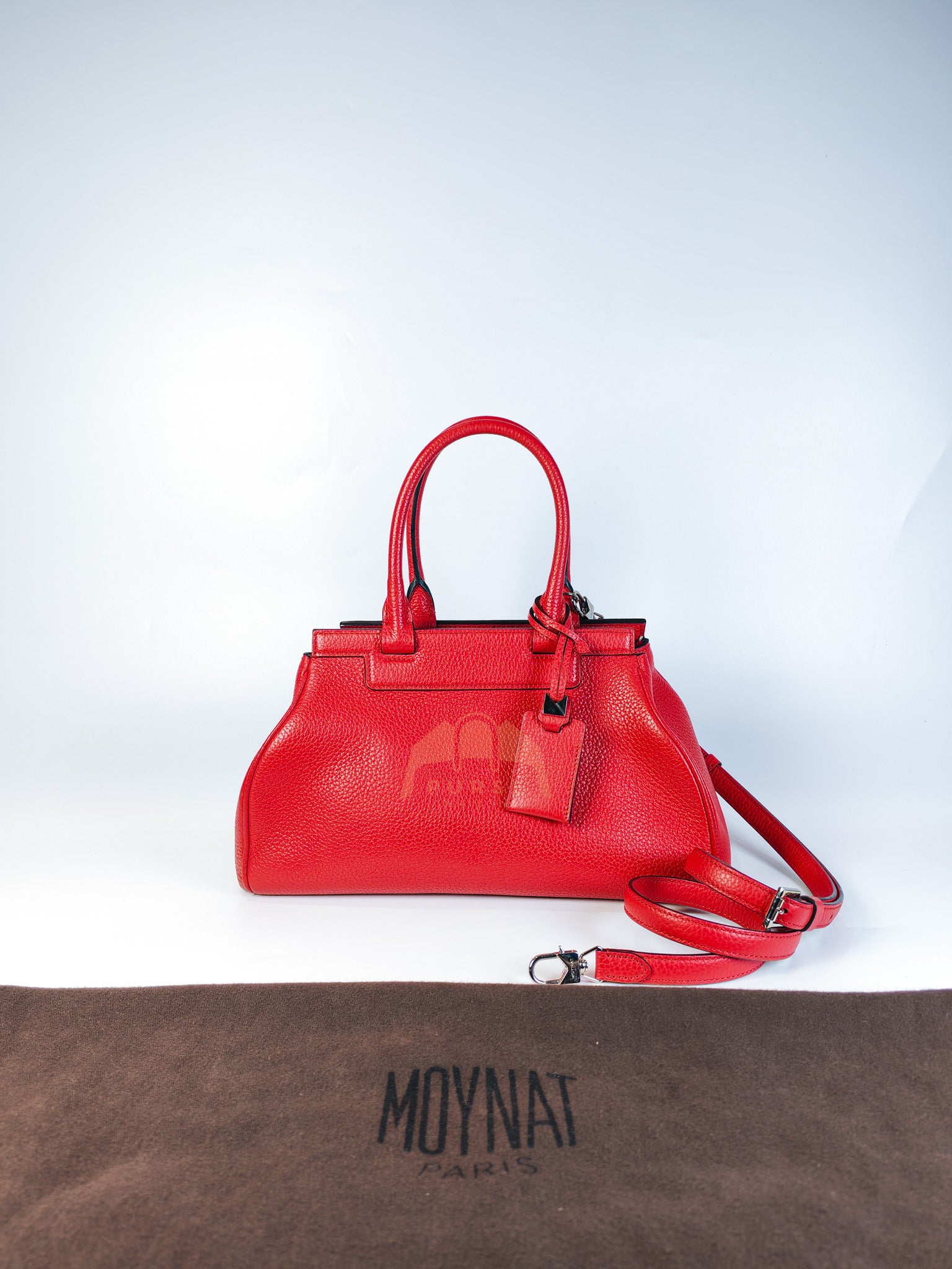 Pauline Bag Petit in Red Grained Taurillon Leather | Purse Maison Luxury Bags Shop