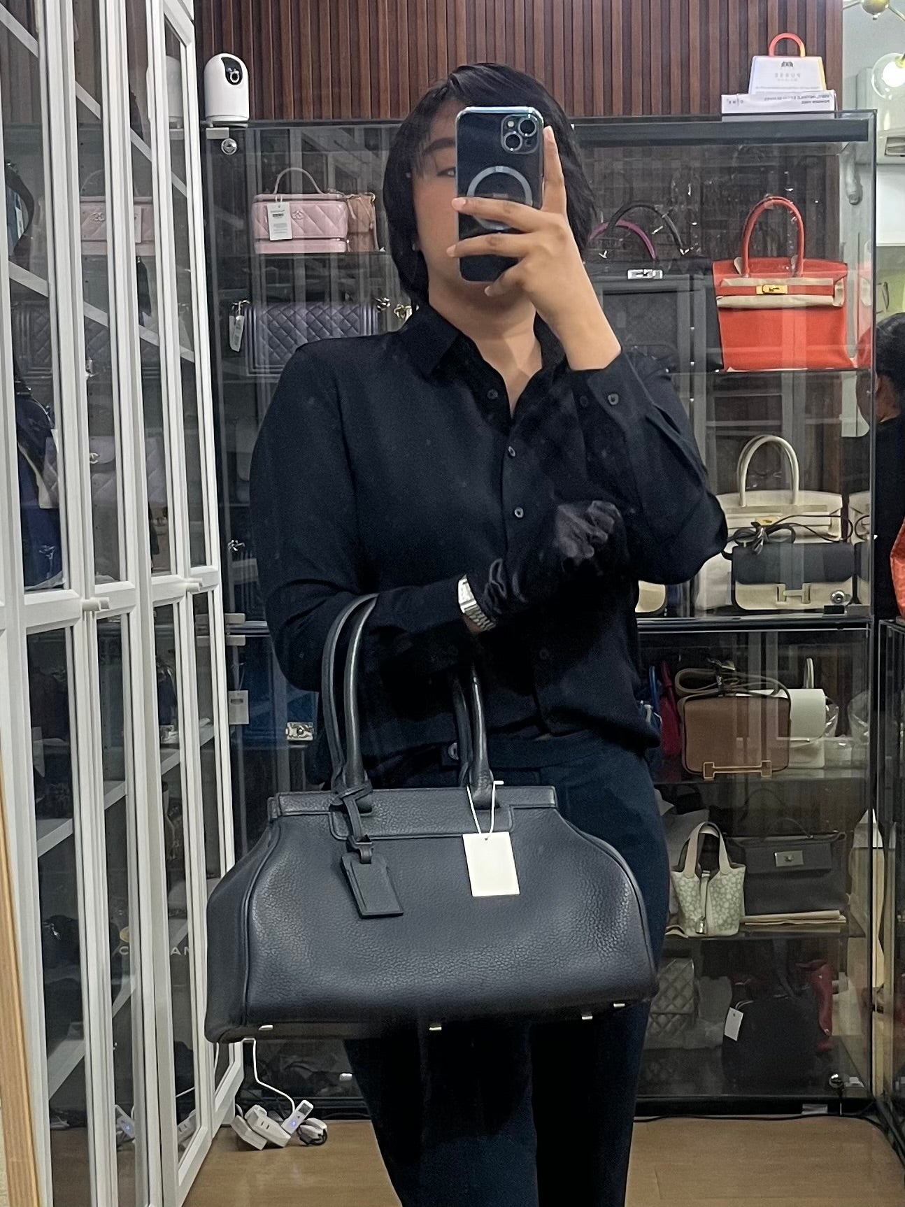 Pauline Black Calfskin Leather Tote Bag | Purse Maison Luxury Bags Shop