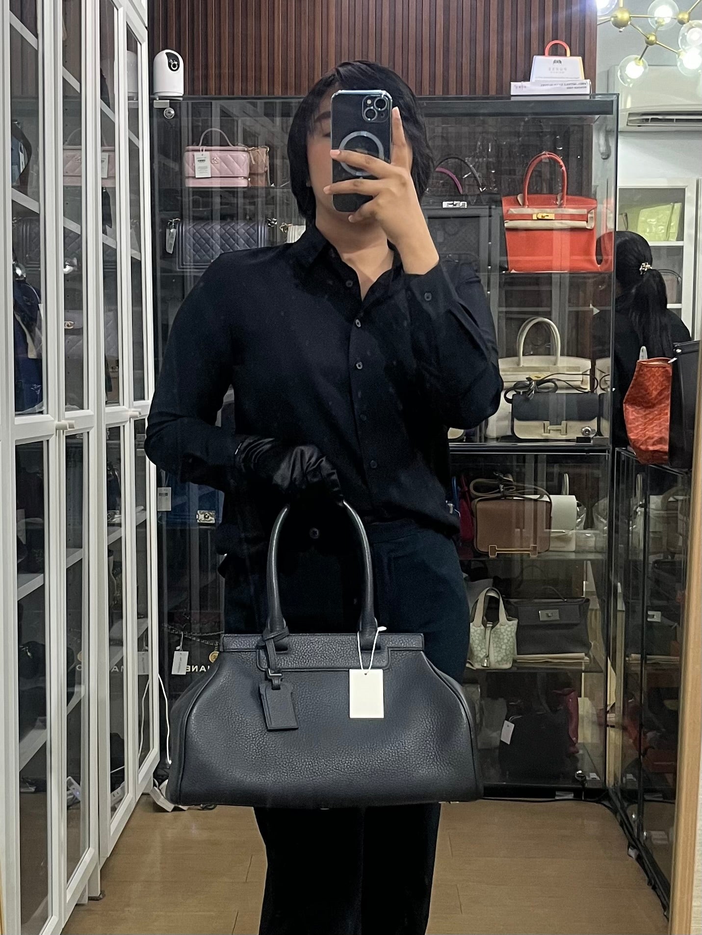 Pauline Black Calfskin Leather Tote Bag | Purse Maison Luxury Bags Shop