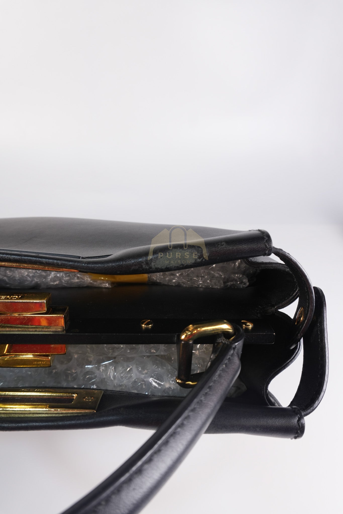 Peekaboo Hand Bag Medium in Black Shiny Calfskin Leather | Purse Maison Luxury Bags Shop