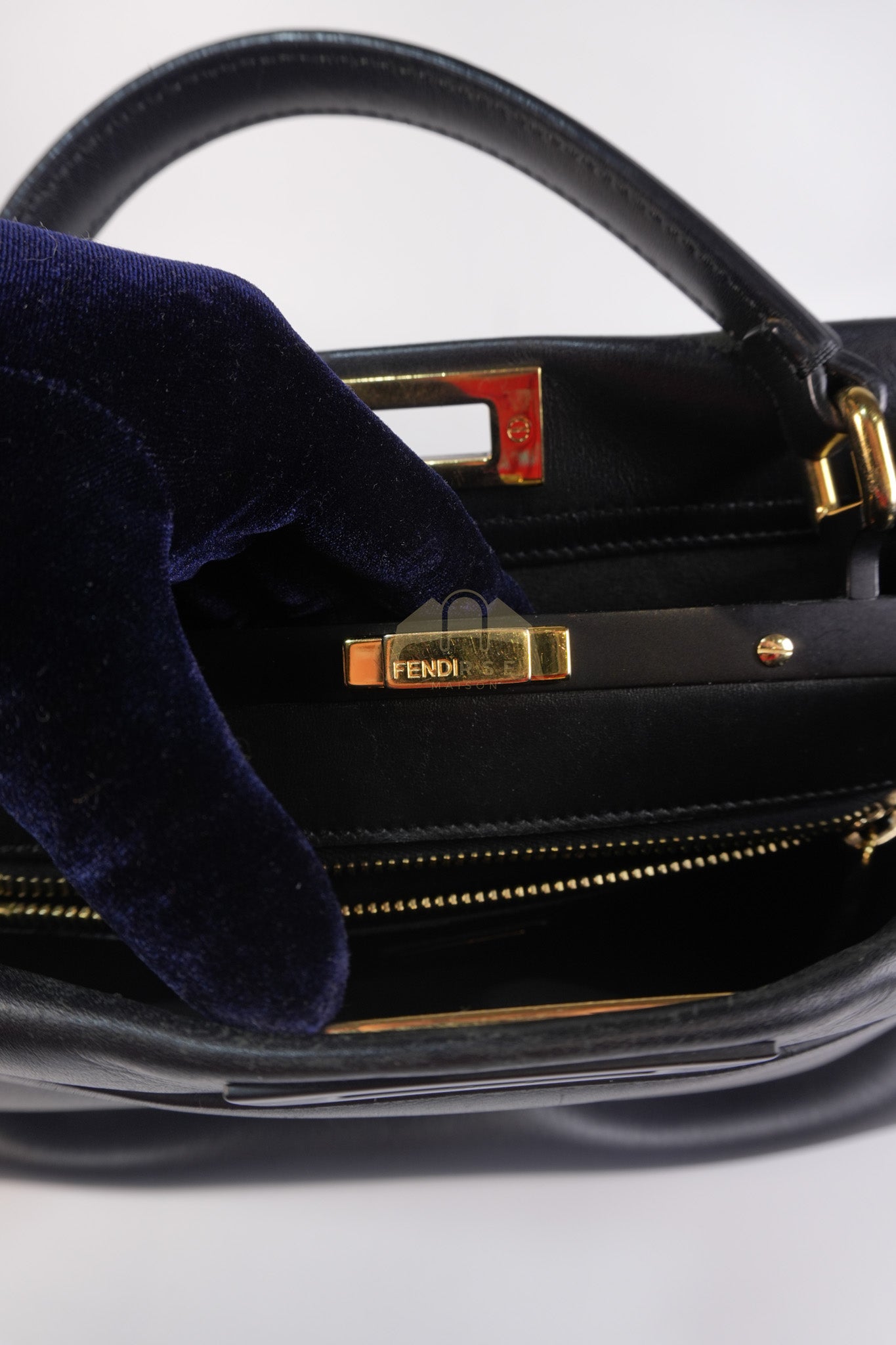 Peekaboo Hand Bag Medium in Black Shiny Calfskin Leather | Purse Maison Luxury Bags Shop