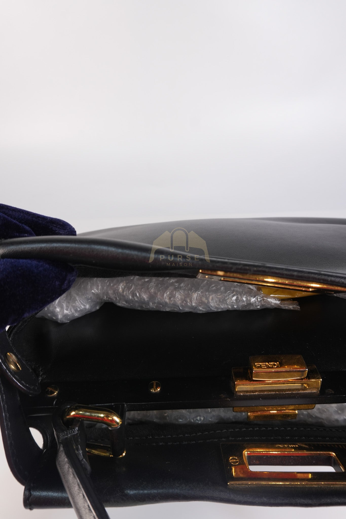 Peekaboo Hand Bag Medium in Black Shiny Calfskin Leather | Purse Maison Luxury Bags Shop