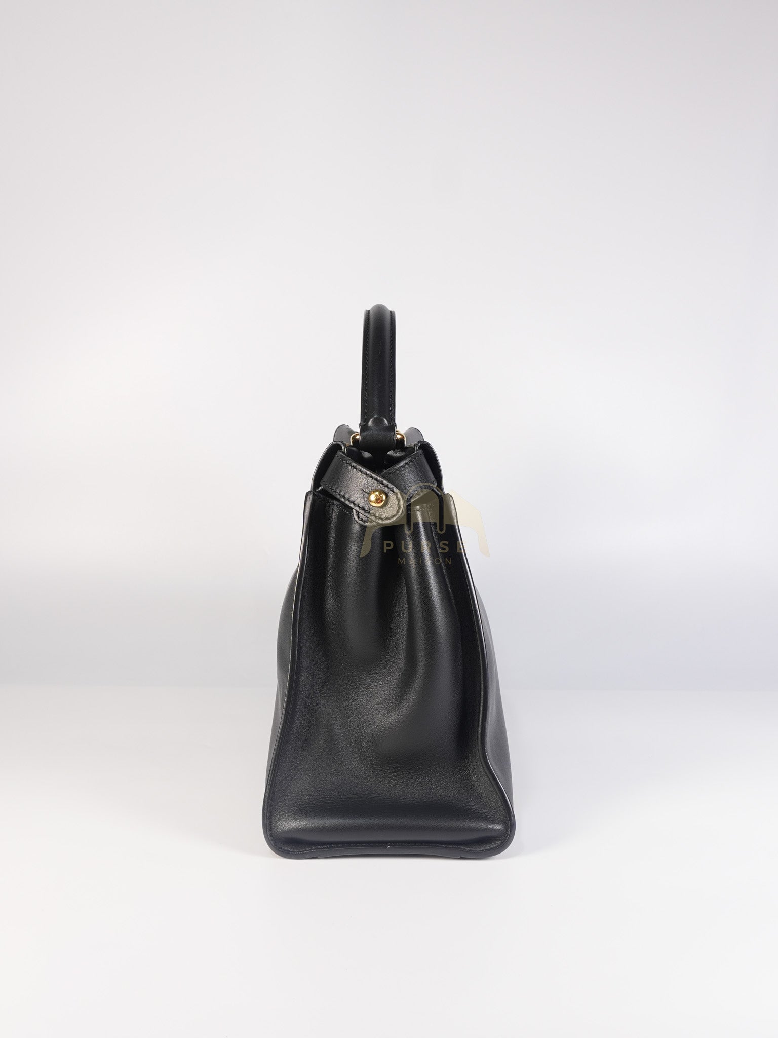Peekaboo Hand Bag Medium in Black Shiny Calfskin Leather | Purse Maison Luxury Bags Shop