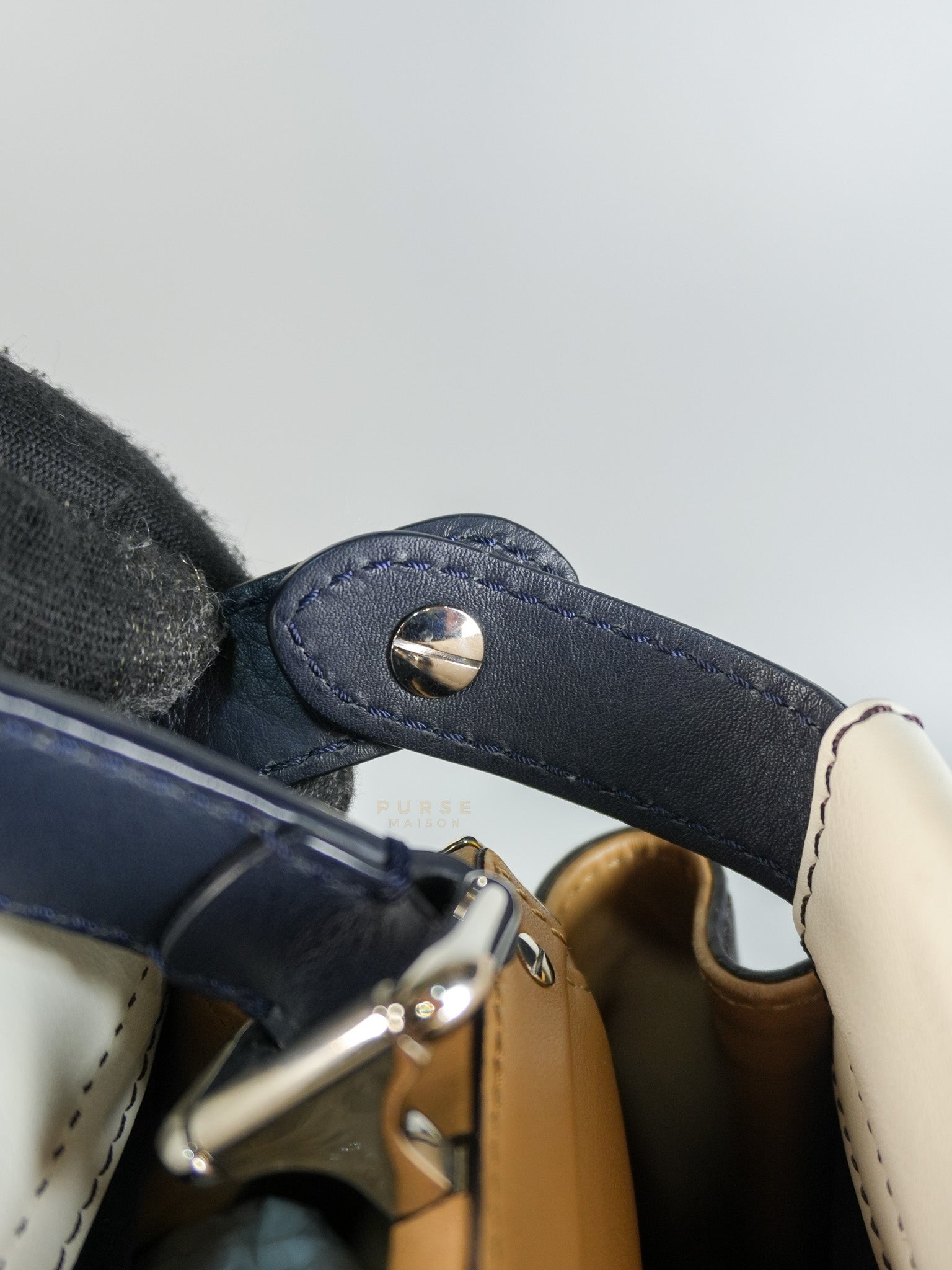 Peekaboo Iconic Satchel Medium in Night Blue Multicolor | Purse Maison Luxury Bags Shop