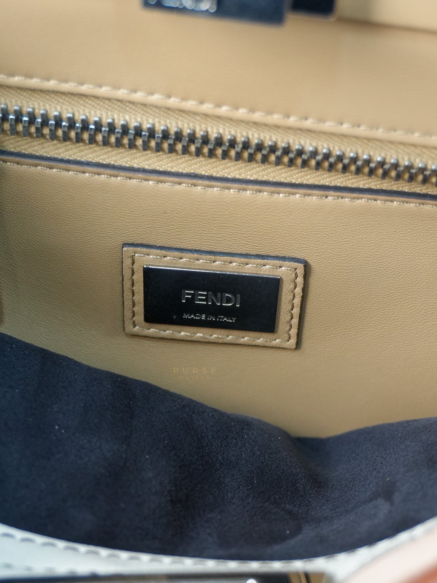 Peekaboo Iconic Satchel Medium in Night Blue Multicolor | Purse Maison Luxury Bags Shop