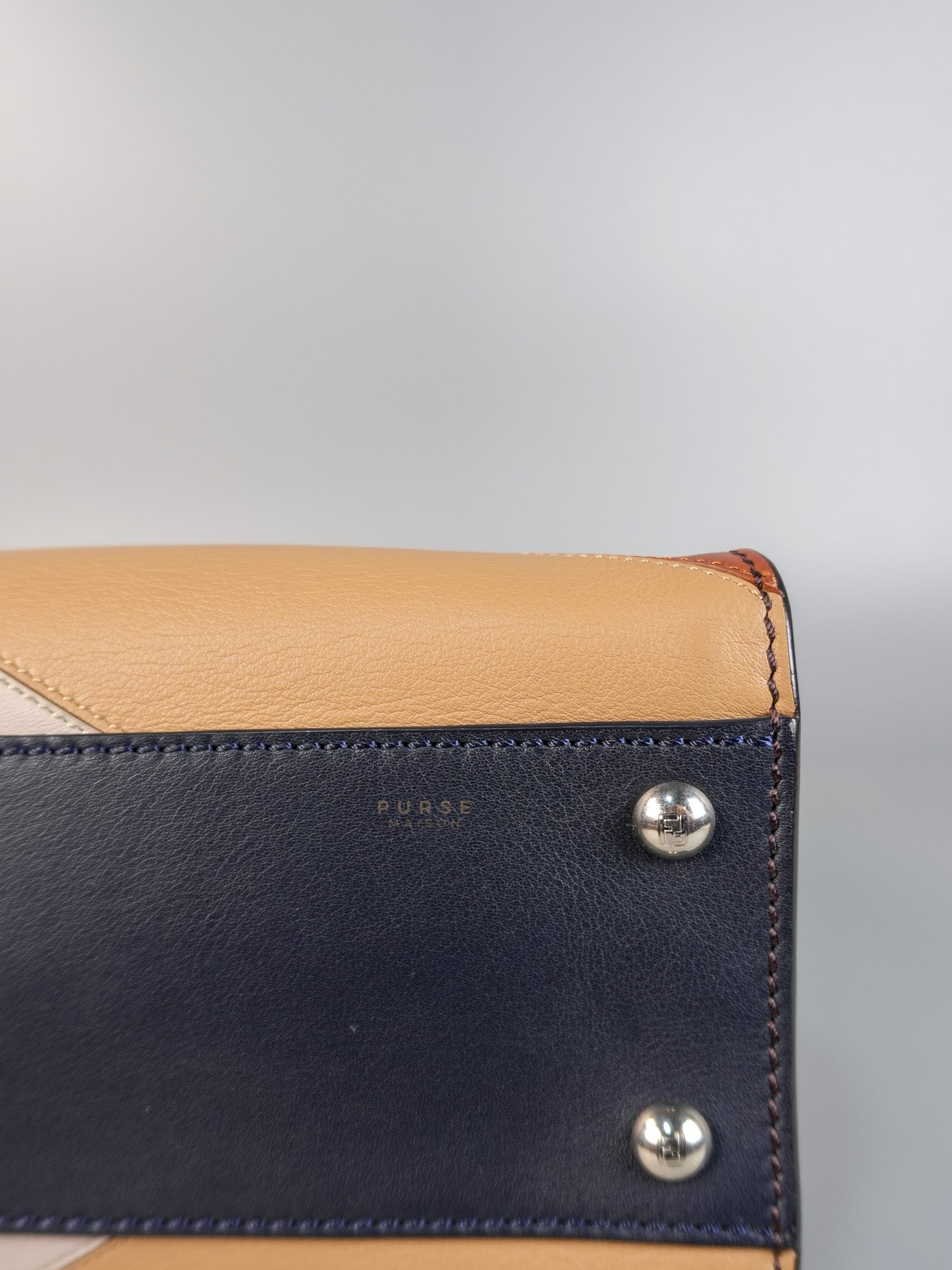 Peekaboo Iconic Satchel Medium in Night Blue Multicolor | Purse Maison Luxury Bags Shop