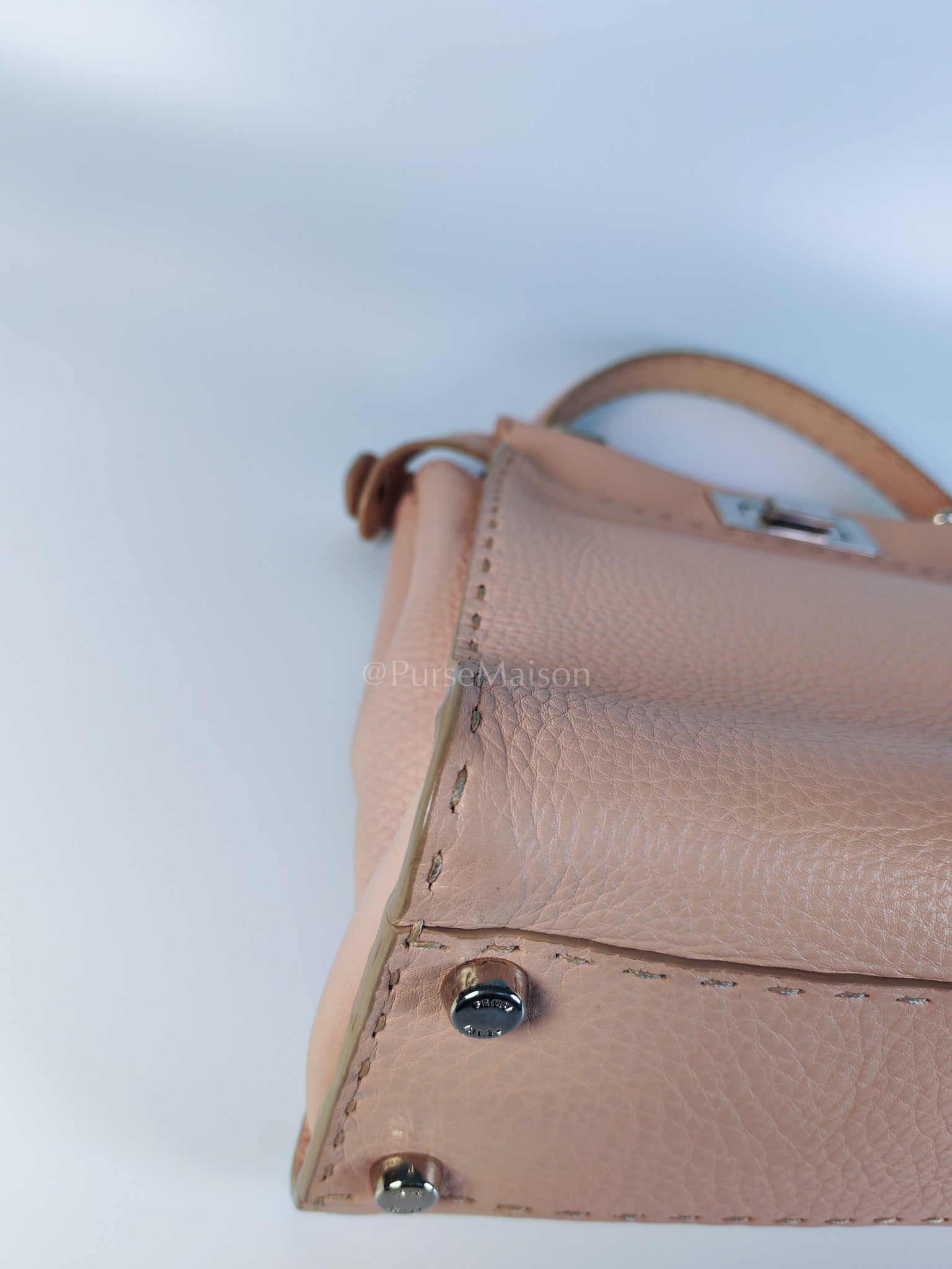 Peekaboo Medium in Cotton Candy Pink Selleria Leather Silver Harwdare | Purse Maison Luxury Bags Shop