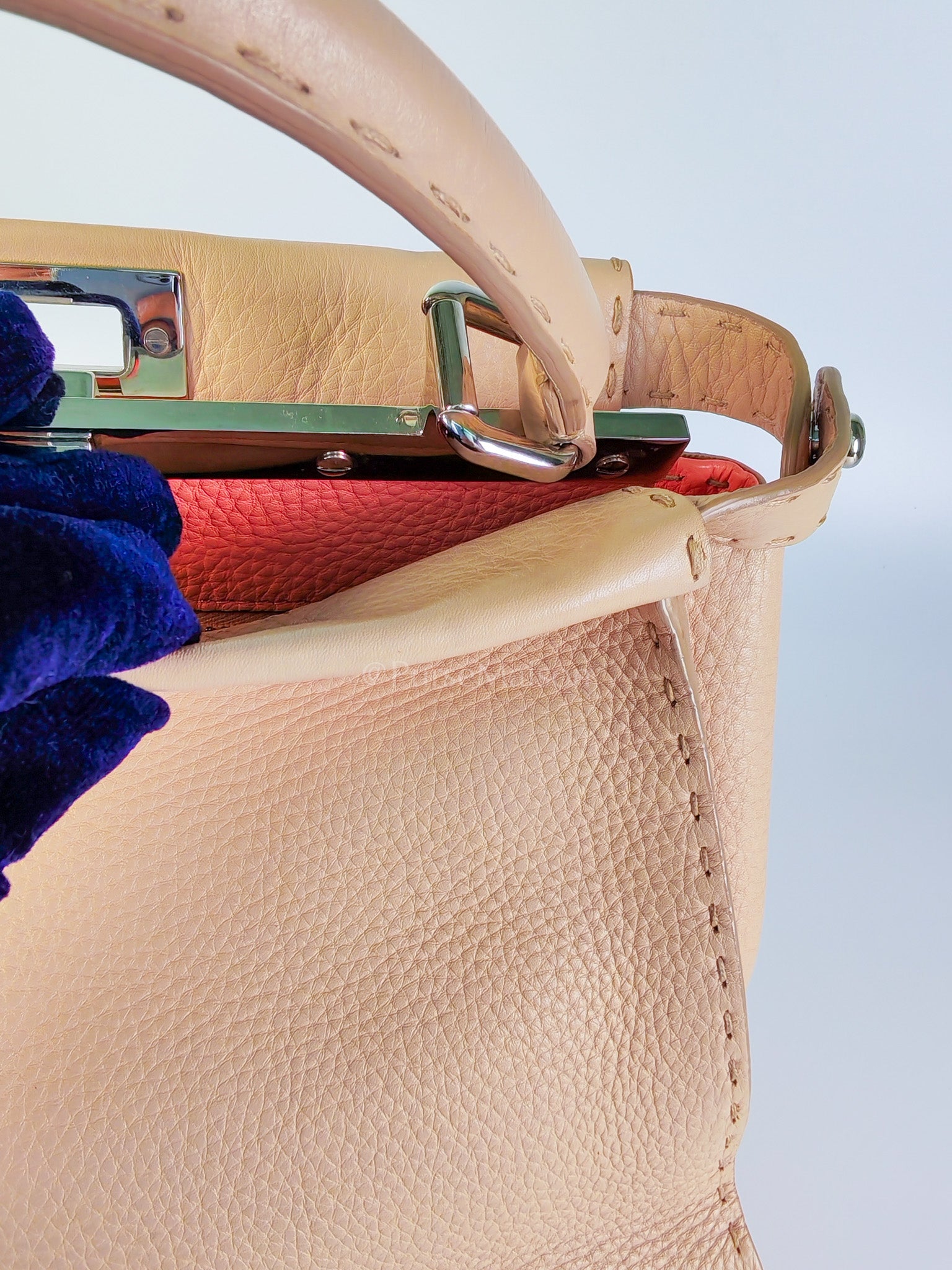 Peekaboo Medium in Cotton Candy Pink Selleria Leather Silver Harwdare | Purse Maison Luxury Bags Shop