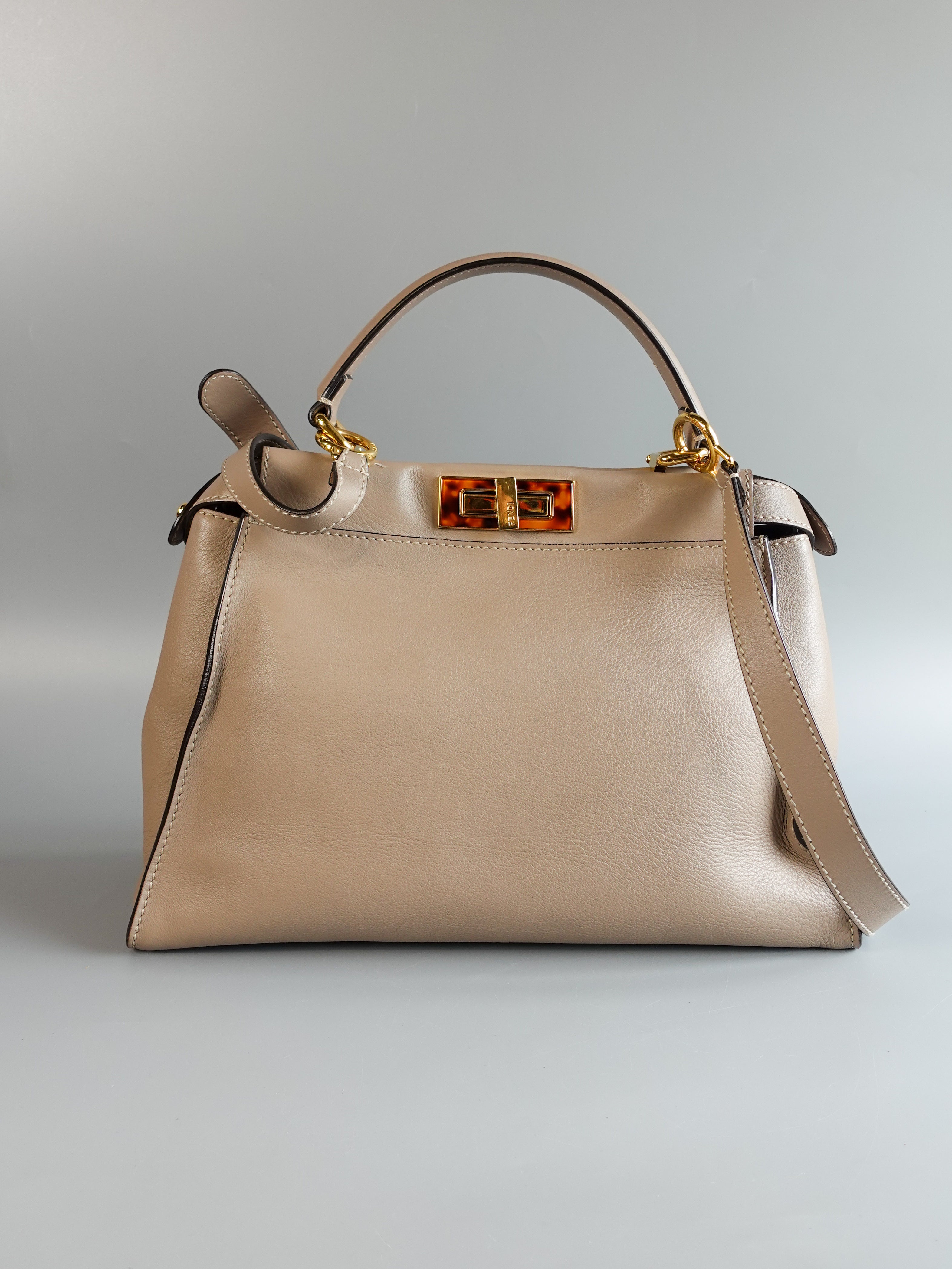 Peekaboo Medium in Gray Leather | Purse Maison Luxury Bags Shop