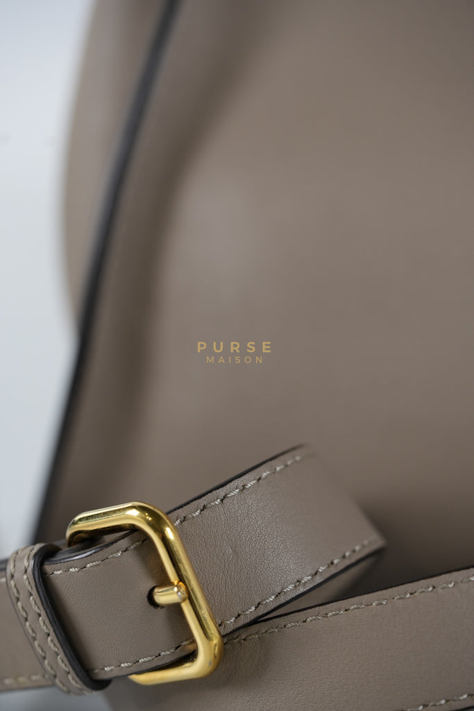 Peekaboo Medium Two-Way Bag in Taupe Calfskin Leather & Gold Hardware | Purse Maison Luxury Bags Shop