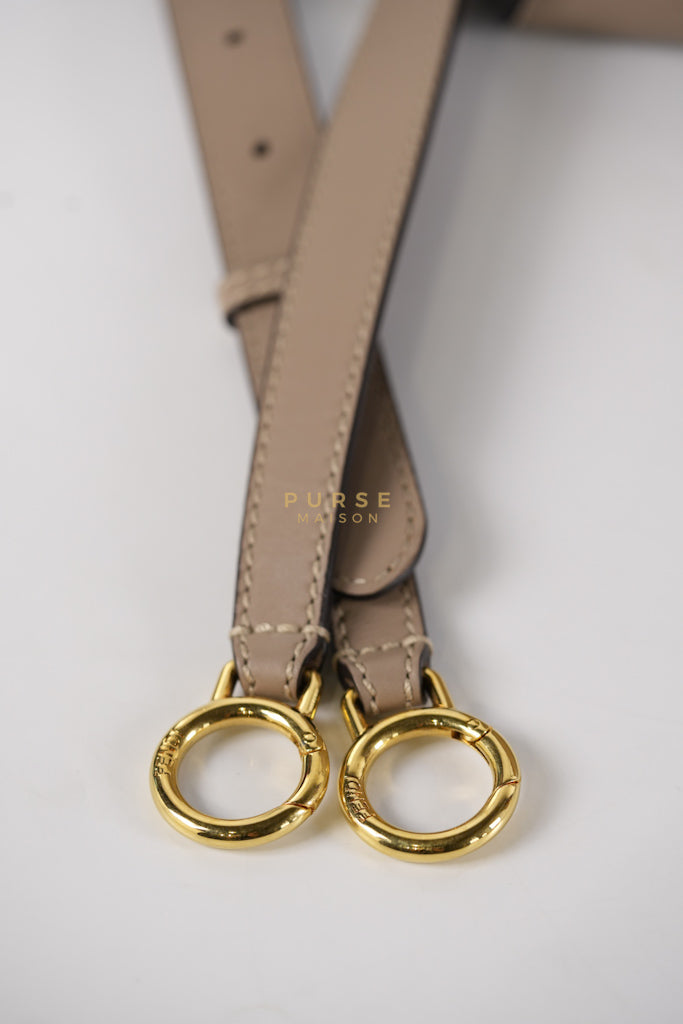 Peekaboo Medium Two-Way Bag in Taupe Calfskin Leather & Gold Hardware | Purse Maison Luxury Bags Shop