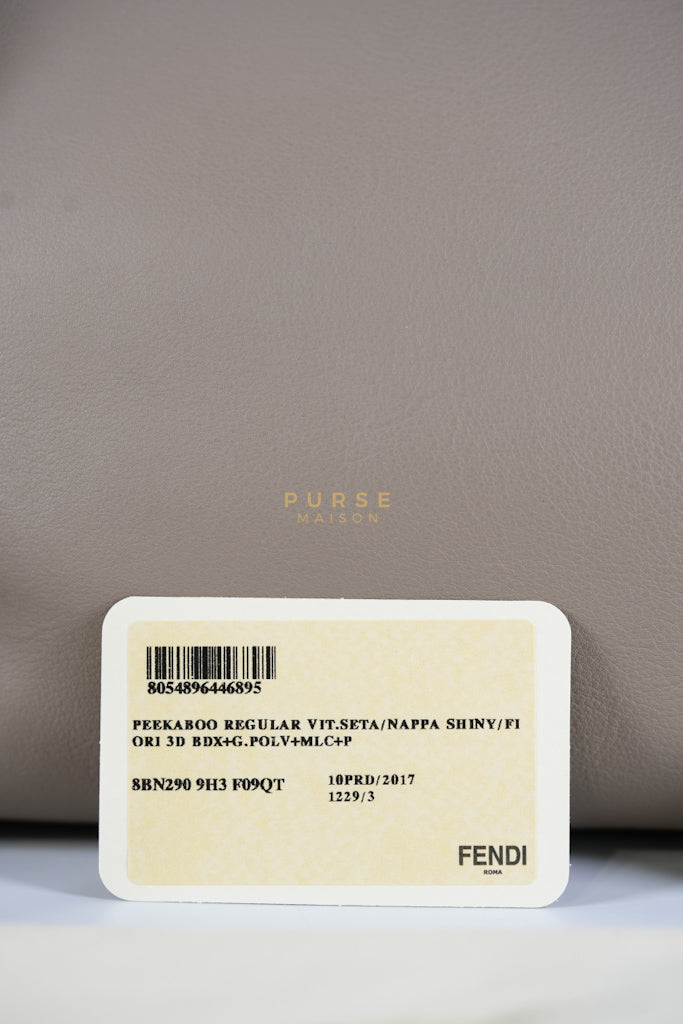 Peekaboo Medium Two-Way Bag in Taupe Calfskin Leather & Gold Hardware | Purse Maison Luxury Bags Shop