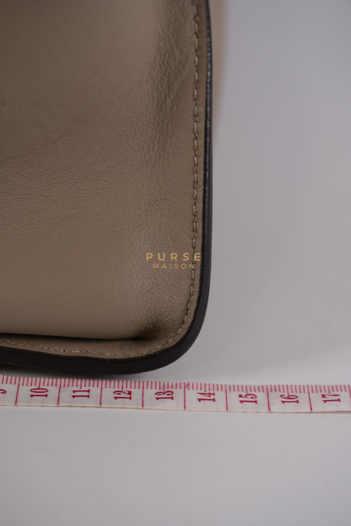 Peekaboo Medium Two-Way Bag in Taupe Calfskin Leather & Gold Hardware | Purse Maison Luxury Bags Shop