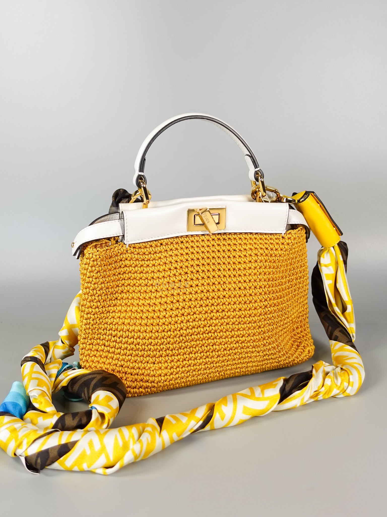 Peekaboo Mini Fabric Crochet Nappa Iconic Satchel Mimosa | Purse Maison Luxury Bags Shop