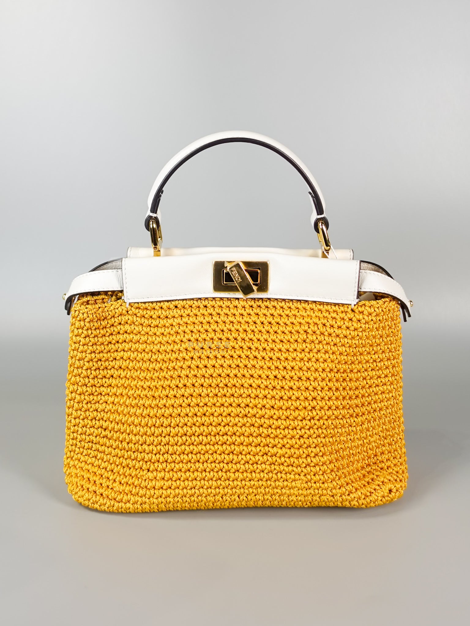 Peekaboo Mini Fabric Crochet Nappa Iconic Satchel Mimosa | Purse Maison Luxury Bags Shop