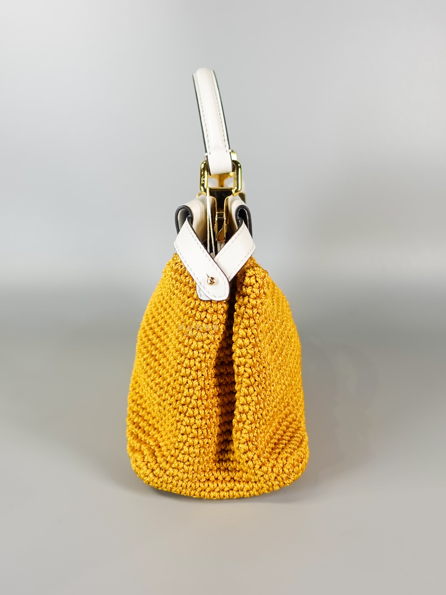 Peekaboo Mini Fabric Crochet Nappa Iconic Satchel Mimosa | Purse Maison Luxury Bags Shop