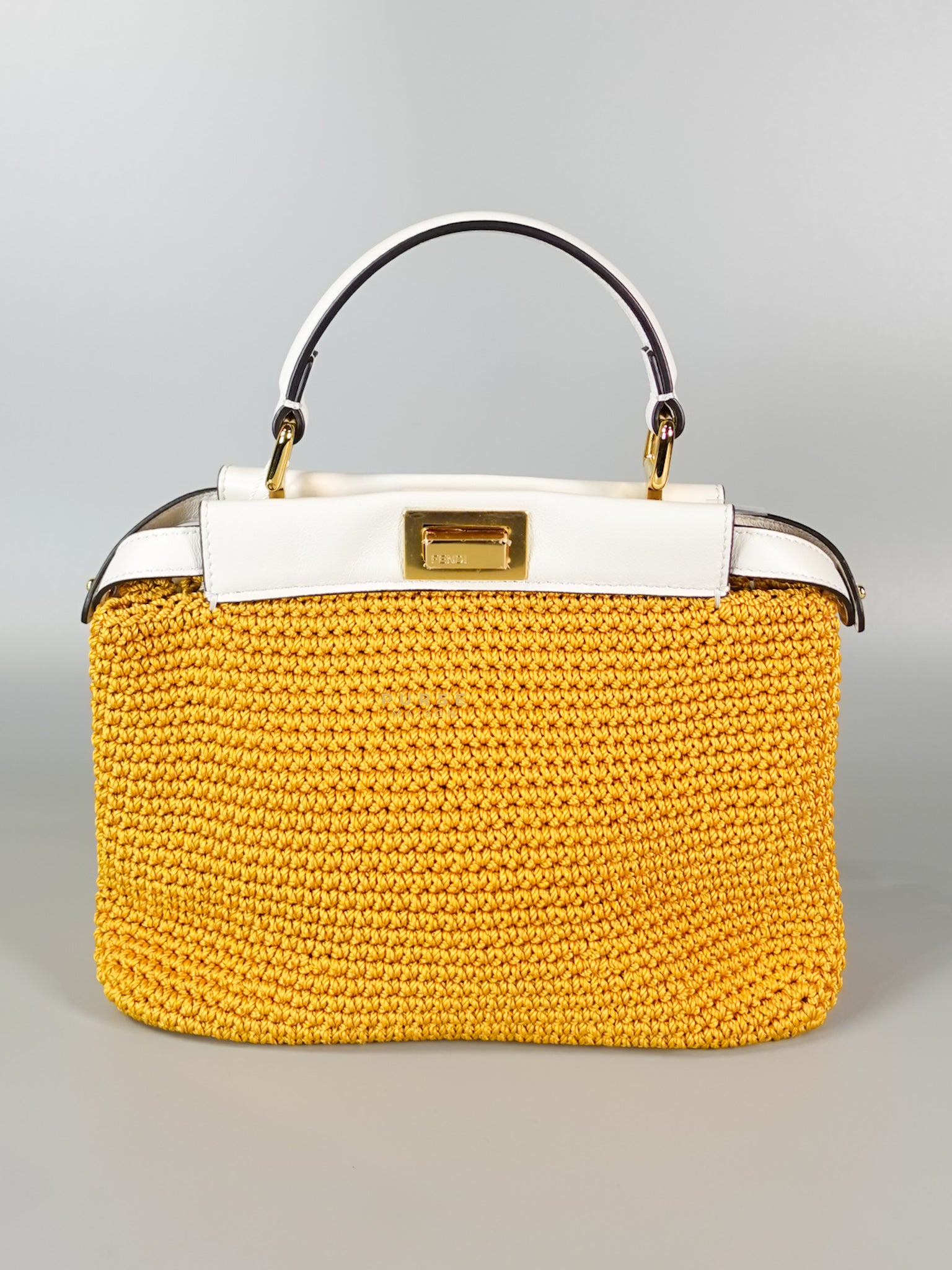 Peekaboo Mini Fabric Crochet Nappa Iconic Satchel Mimosa | Purse Maison Luxury Bags Shop