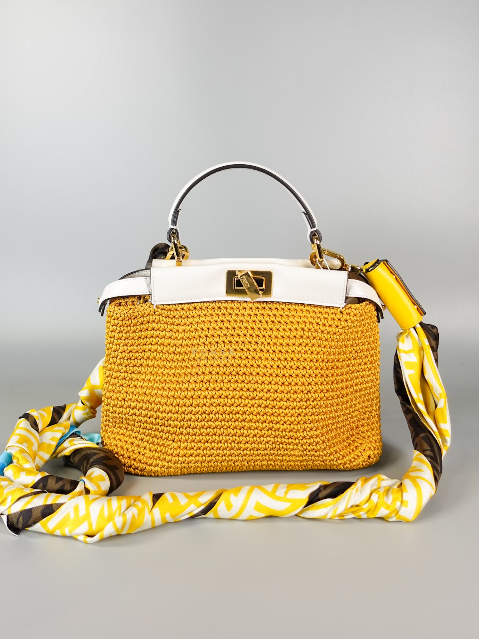 Peekaboo Mini Fabric Crochet Nappa Iconic Satchel Mimosa | Purse Maison Luxury Bags Shop