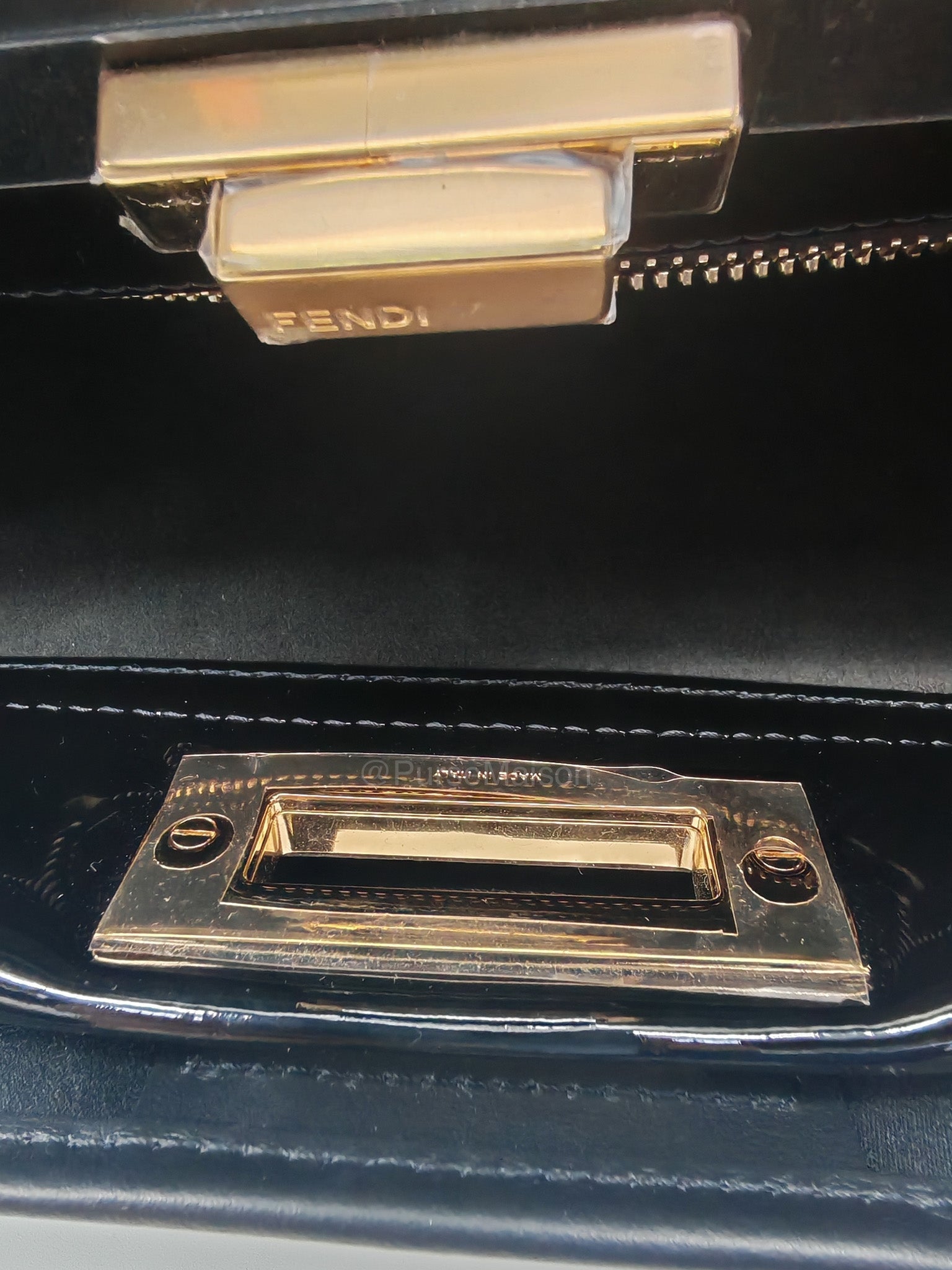 Fendi Peekaboo Defende Cover in Zucca Print Coated Canvas and Gold Hardware