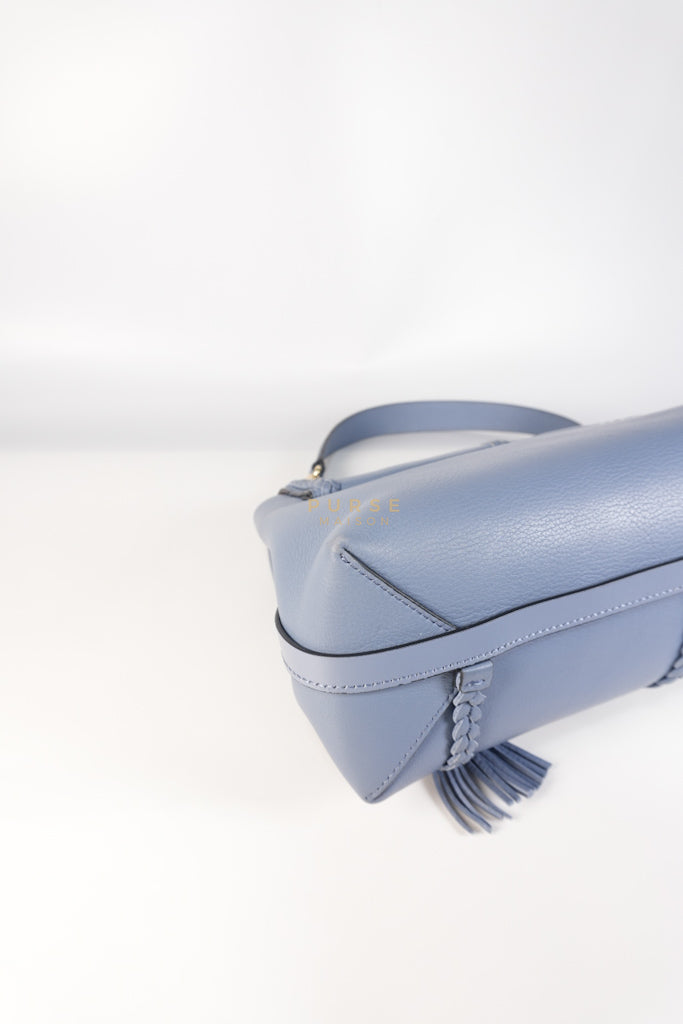Penelope Medium in Blue-Grey Calfskin Leather Cross Body Bag | Purse Maison Luxury Bags Shop