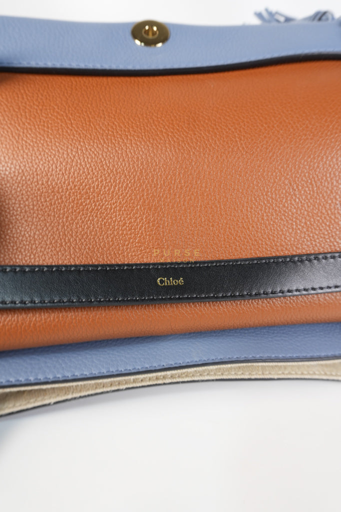 Penelope Medium in Blue-Grey Calfskin Leather Cross Body Bag | Purse Maison Luxury Bags Shop