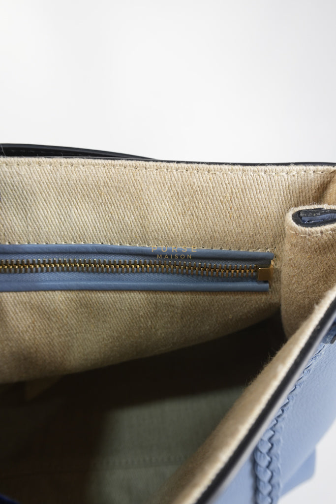 Penelope Medium in Blue-Grey Calfskin Leather Cross Body Bag | Purse Maison Luxury Bags Shop