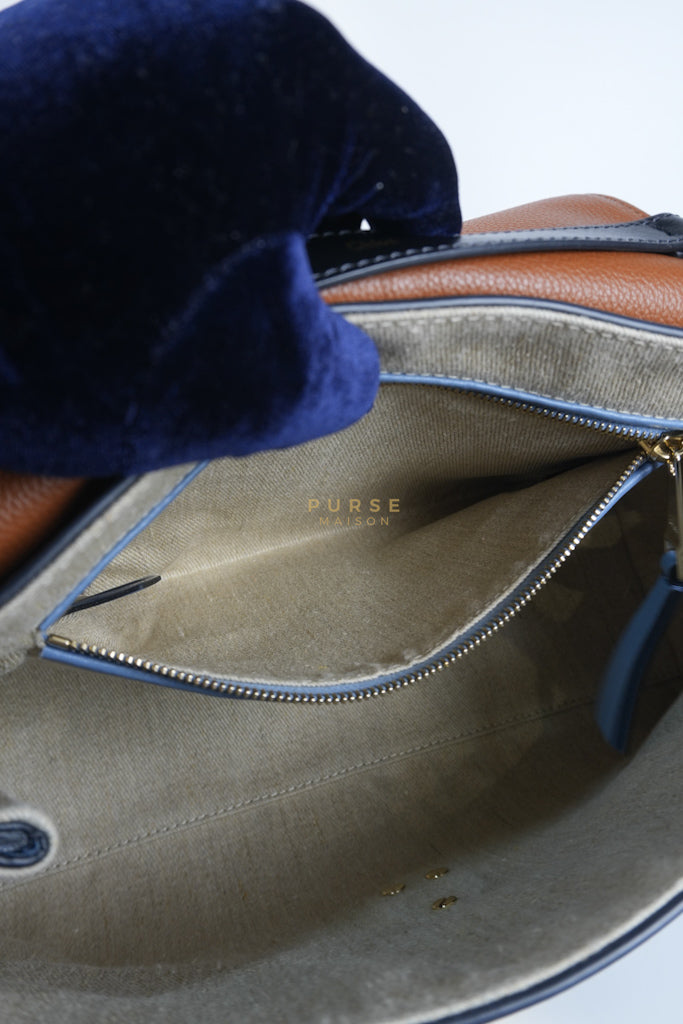 Penelope Medium in Blue-Grey Calfskin Leather Cross Body Bag | Purse Maison Luxury Bags Shop