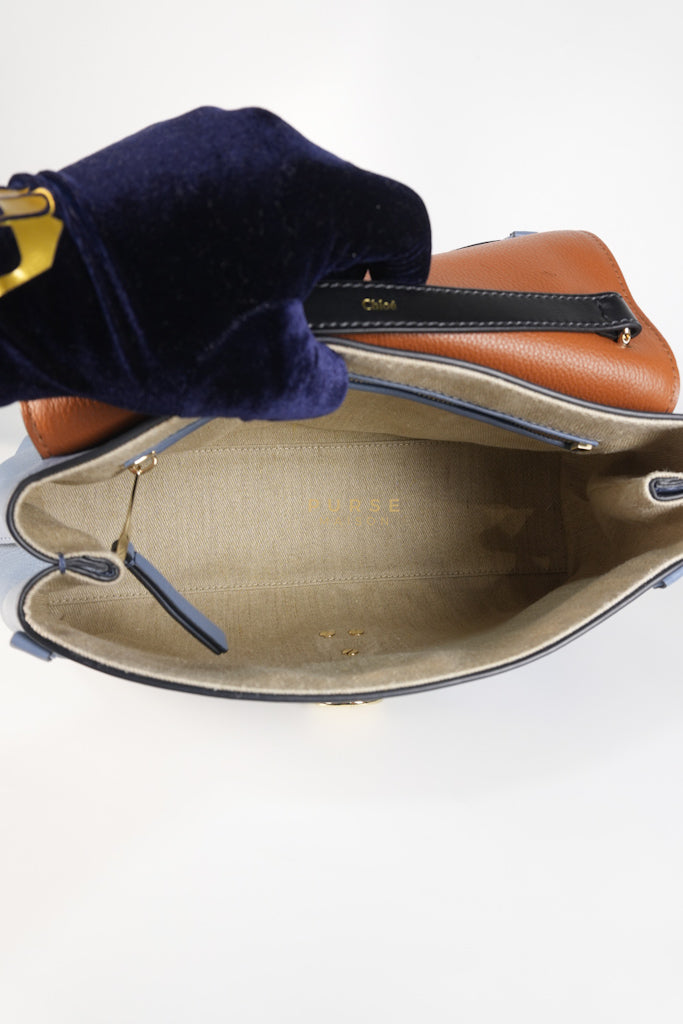 Penelope Medium in Blue-Grey Calfskin Leather Cross Body Bag | Purse Maison Luxury Bags Shop