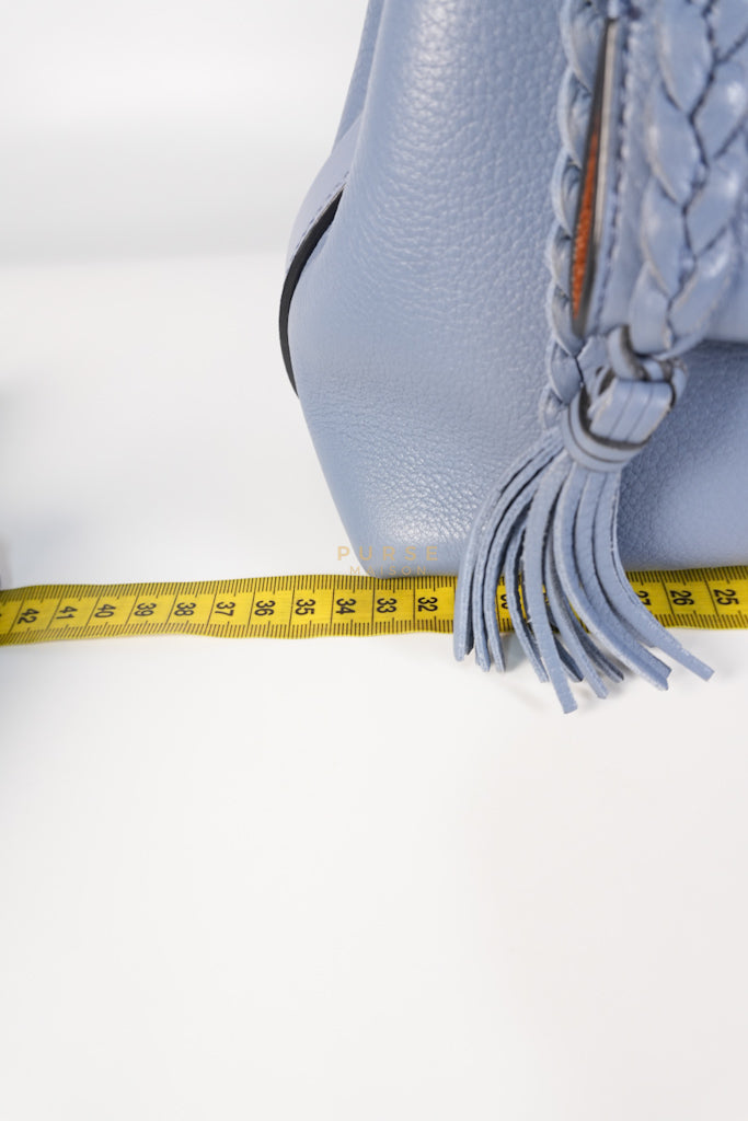 Penelope Medium in Blue-Grey Calfskin Leather Cross Body Bag | Purse Maison Luxury Bags Shop