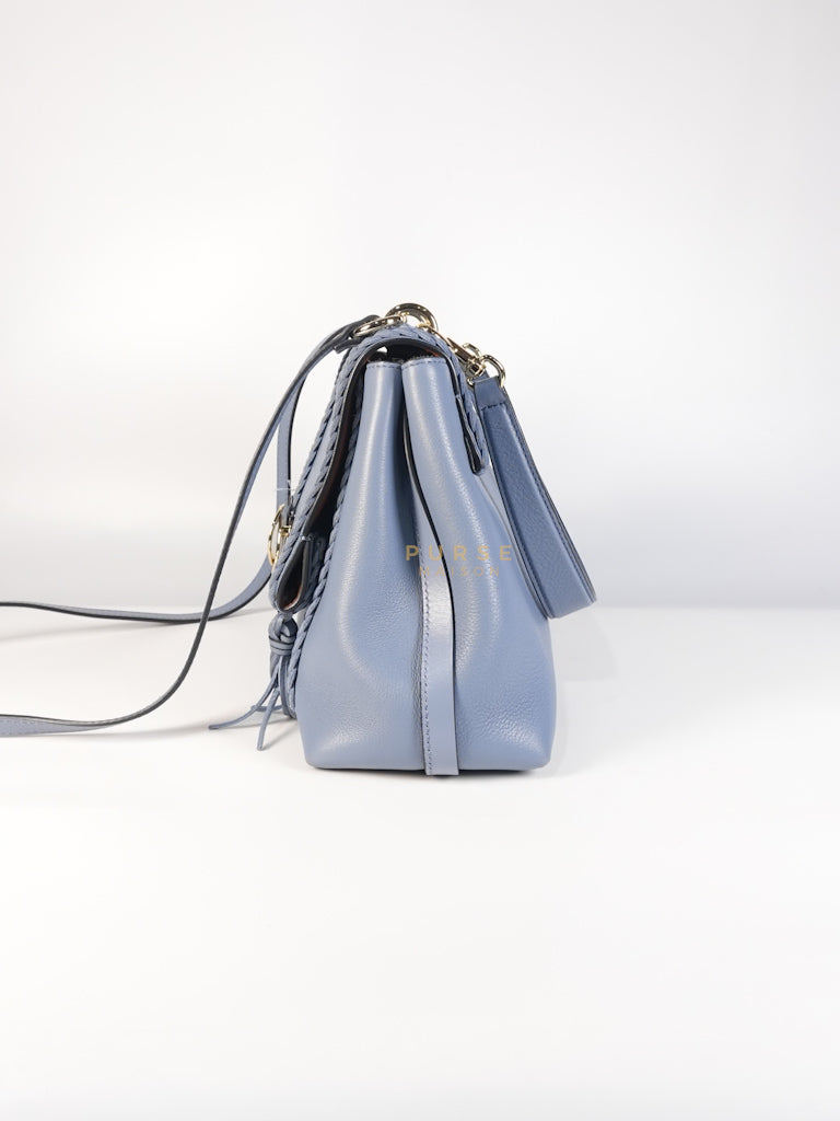 Penelope Medium in Blue-Grey Calfskin Leather Cross Body Bag | Purse Maison Luxury Bags Shop