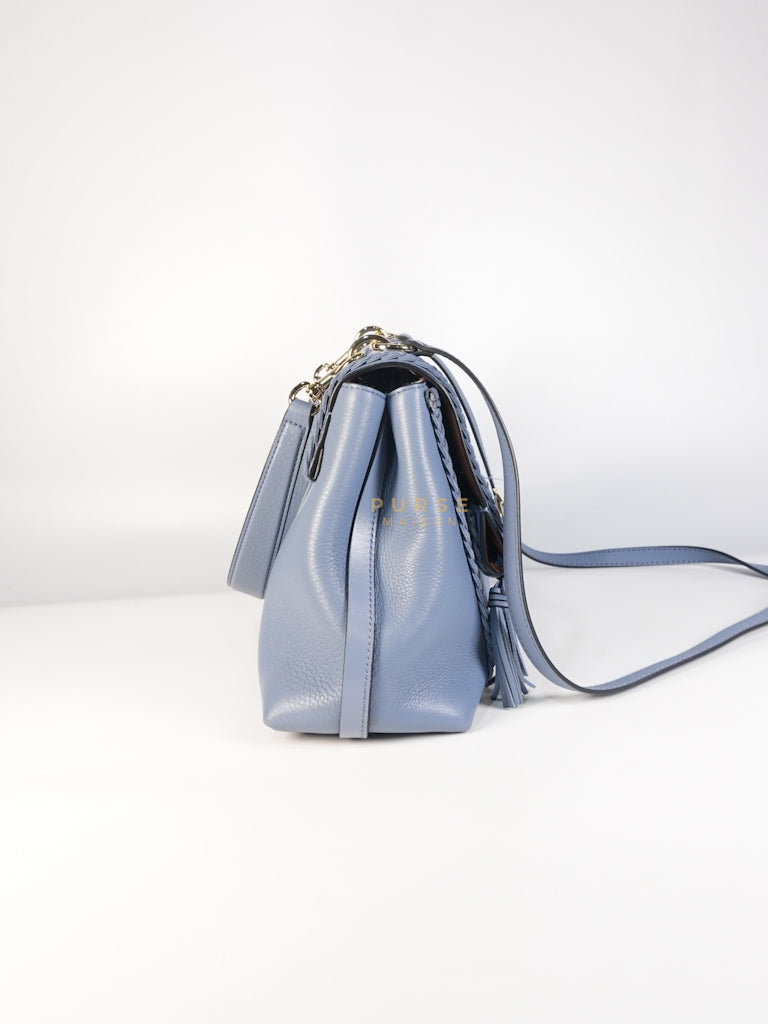 Penelope Medium in Blue-Grey Calfskin Leather Cross Body Bag | Purse Maison Luxury Bags Shop
