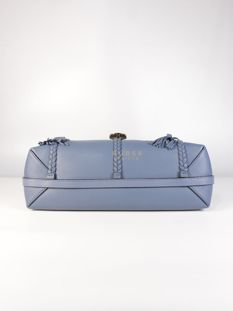 Penelope Medium in Blue-Grey Calfskin Leather Cross Body Bag | Purse Maison Luxury Bags Shop