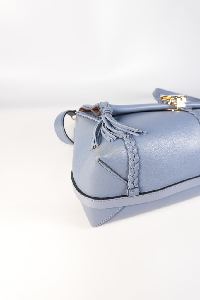 Penelope Medium in Blue-Grey Calfskin Leather Cross Body Bag | Purse Maison Luxury Bags Shop
