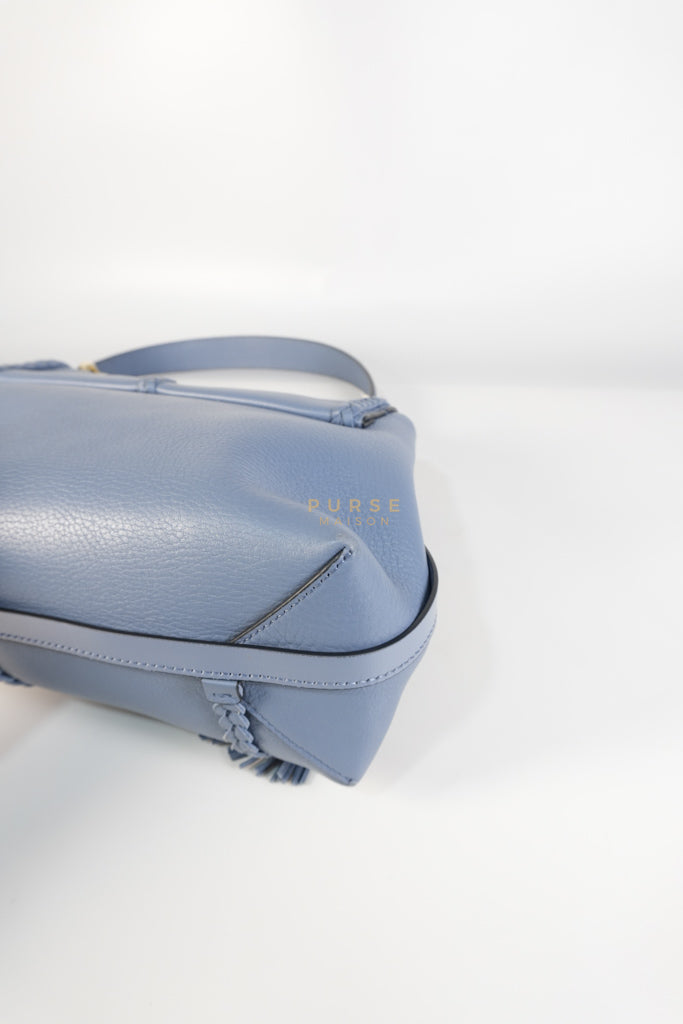 Penelope Medium in Blue-Grey Calfskin Leather Cross Body Bag | Purse Maison Luxury Bags Shop