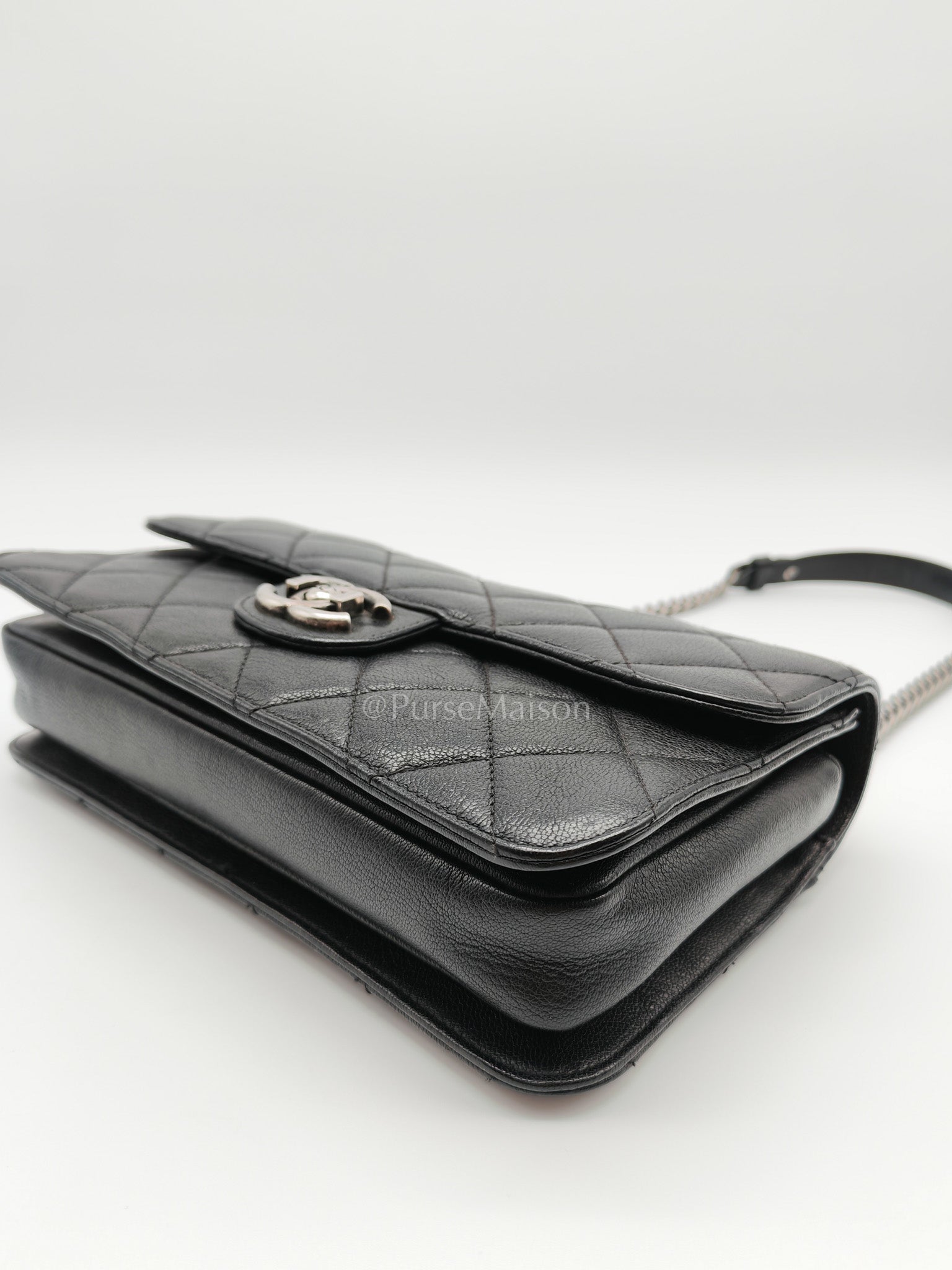 Perfect Edge Flap in Quilted Goatskin Leather and Ruthenium Hardware Series 21 | Purse Maison Luxury Bags Shop