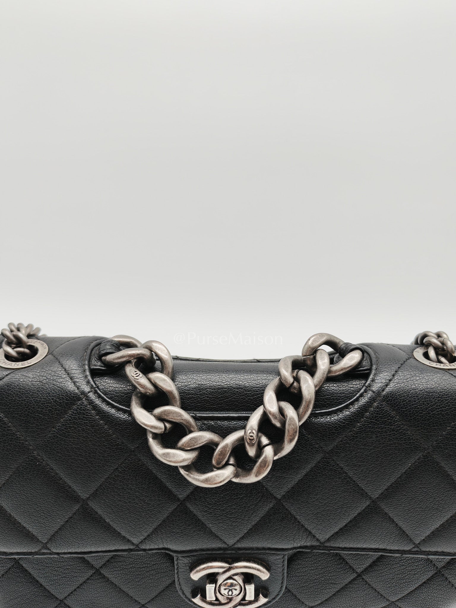 Perfect Edge Flap in Quilted Goatskin Leather and Ruthenium Hardware Series 21 | Purse Maison Luxury Bags Shop
