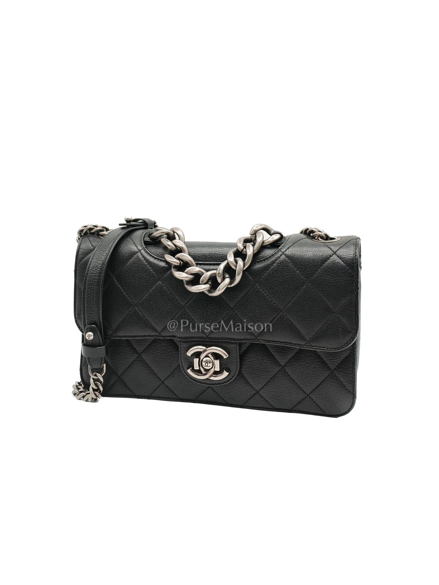 Perfect Edge Flap in Quilted Goatskin Leather and Ruthenium Hardware Series 21 | Purse Maison Luxury Bags Shop