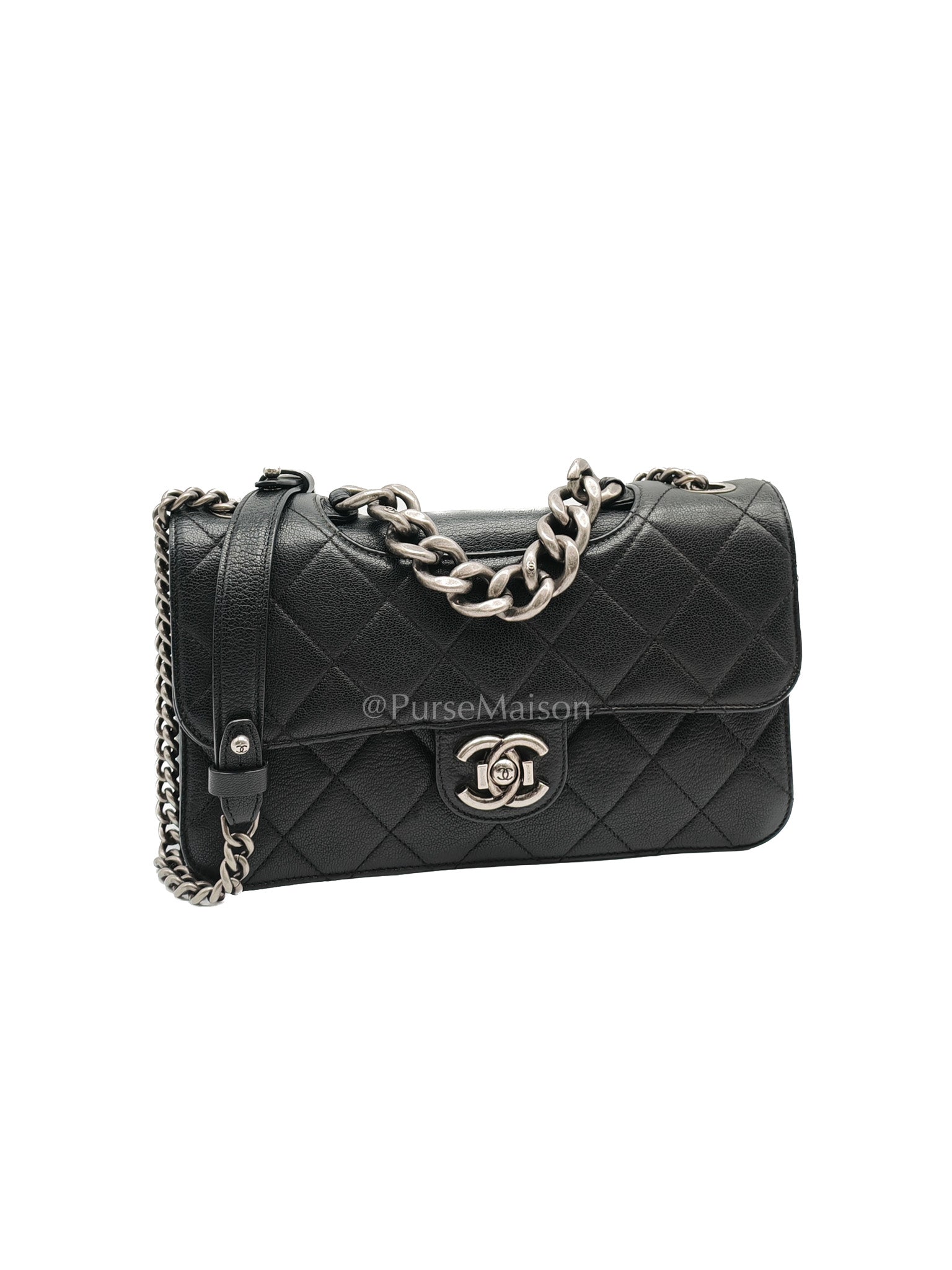 Perfect Edge Flap in Quilted Goatskin Leather and Ruthenium Hardware Series 21 | Purse Maison Luxury Bags Shop