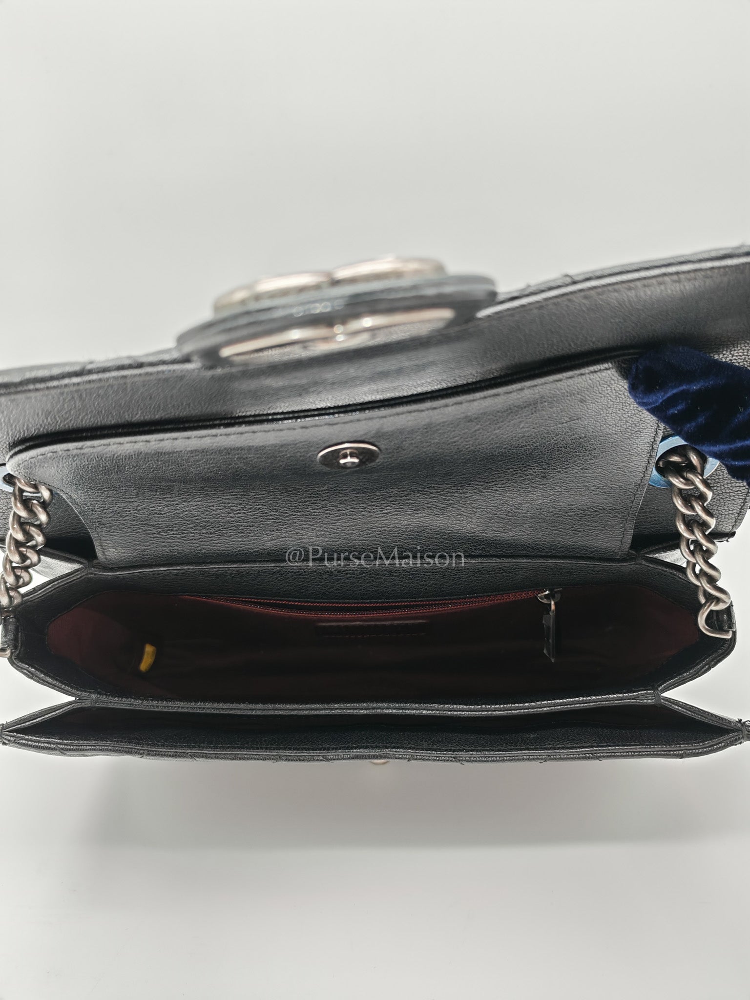 Perfect Edge Flap in Quilted Goatskin Leather and Ruthenium Hardware Series 21 | Purse Maison Luxury Bags Shop