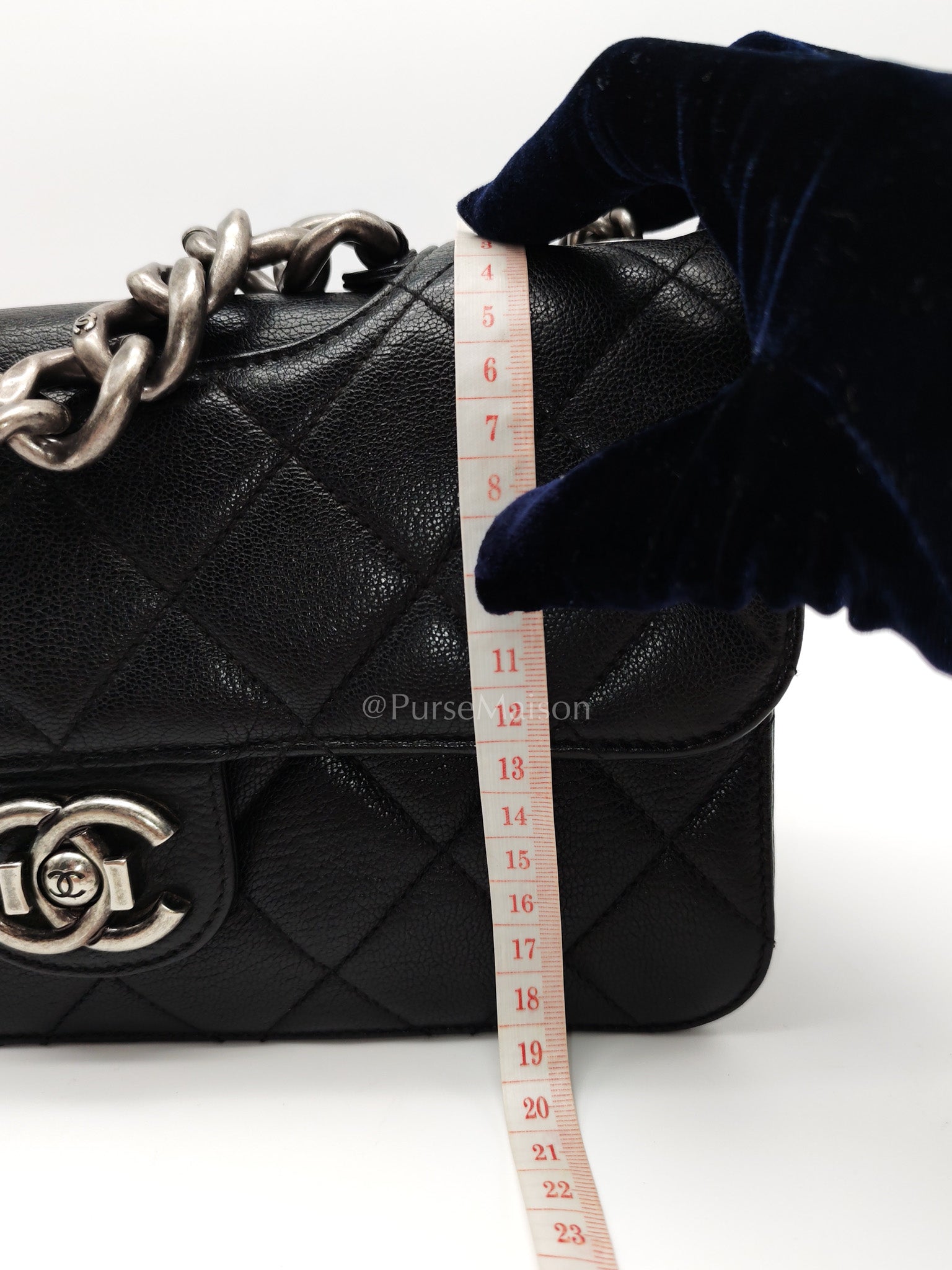 Perfect Edge Flap in Quilted Goatskin Leather and Ruthenium Hardware Series 21 | Purse Maison Luxury Bags Shop