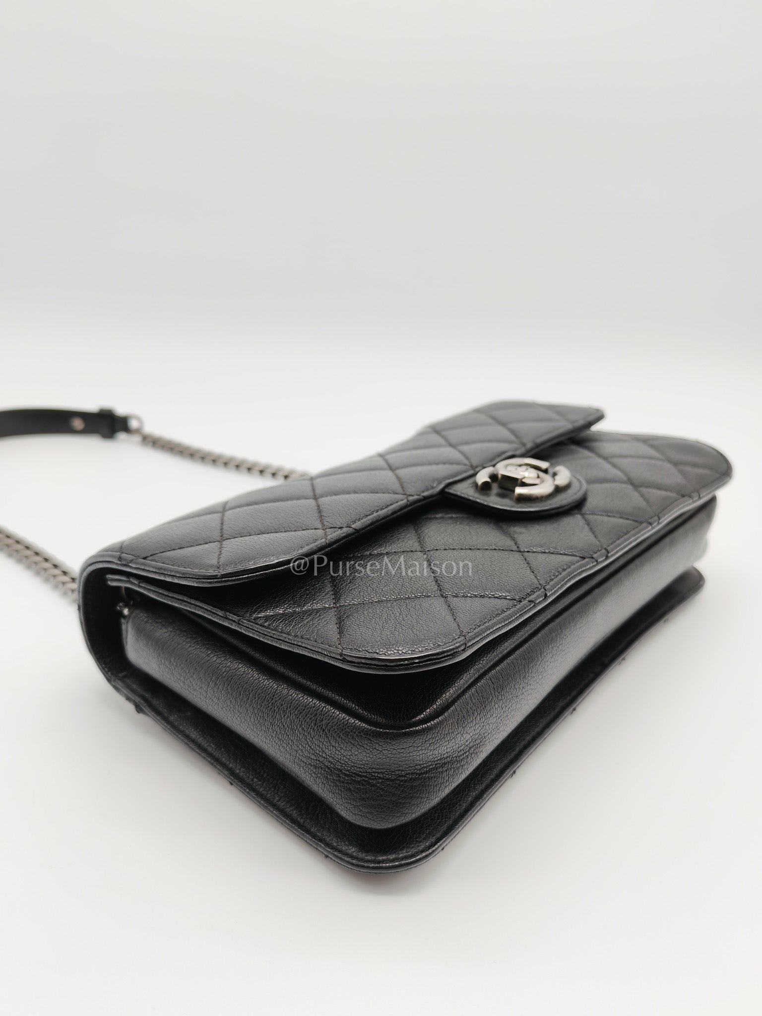 Perfect Edge Flap in Quilted Goatskin Leather and Ruthenium Hardware Series 21 | Purse Maison Luxury Bags Shop